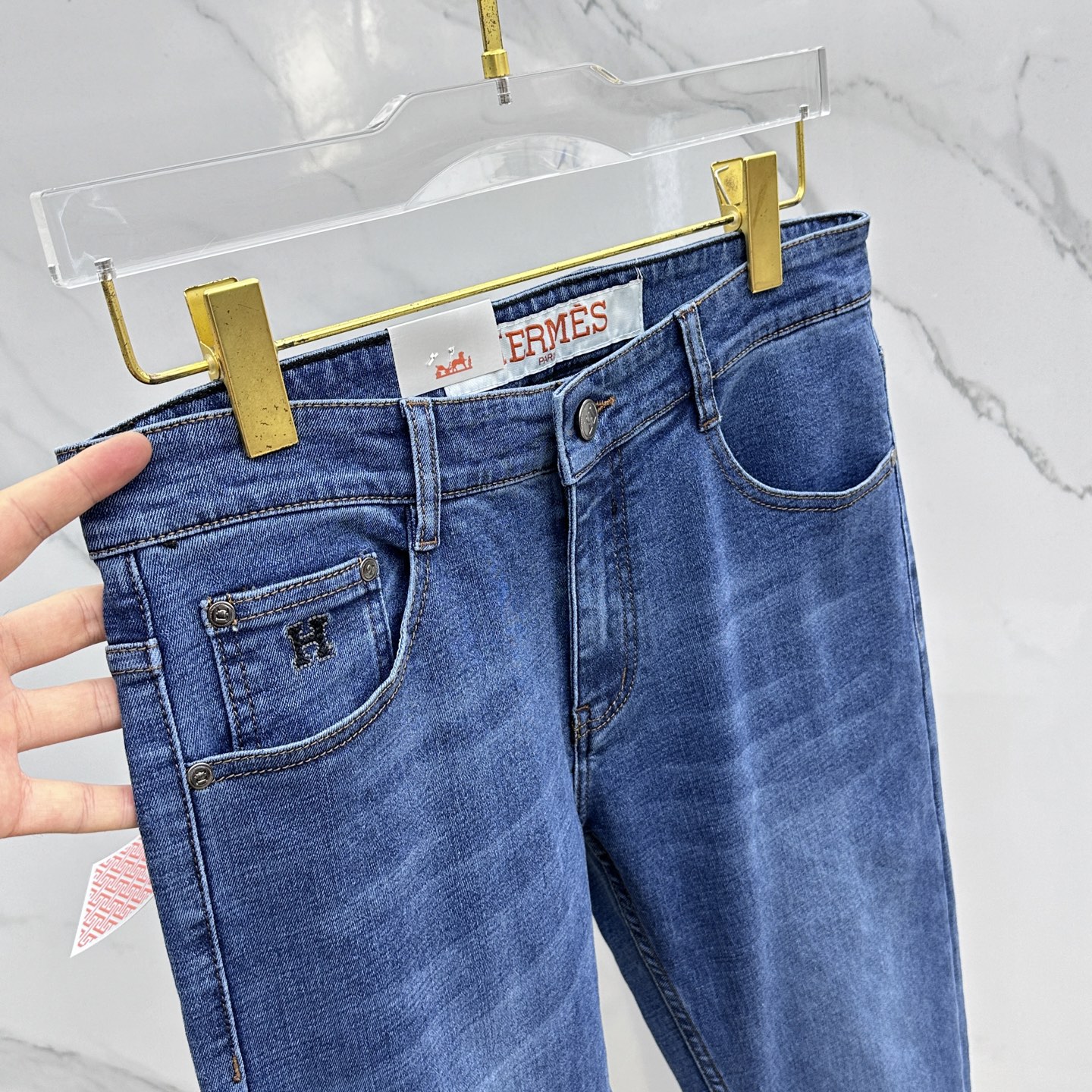 🆕Hermes爱马仕 🔥高端定制、2025早秋最新款牛仔裤 柜台同步发售 原版定制复刻 客供五金辅料 原