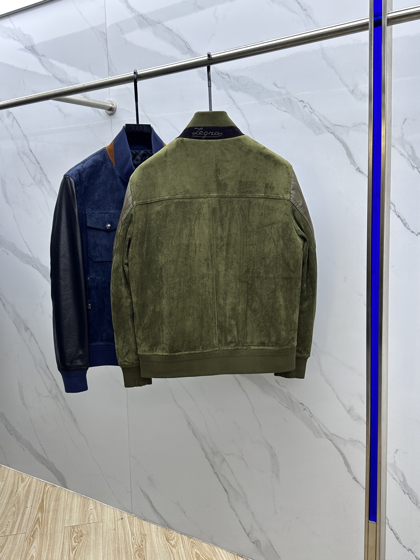 。 🆕ZEGNA 杰尼亚 男士绵羊皮拼接翻领真皮。洋行贸易货，海外直供限量款，25年秋冬高级秀场款，重磅