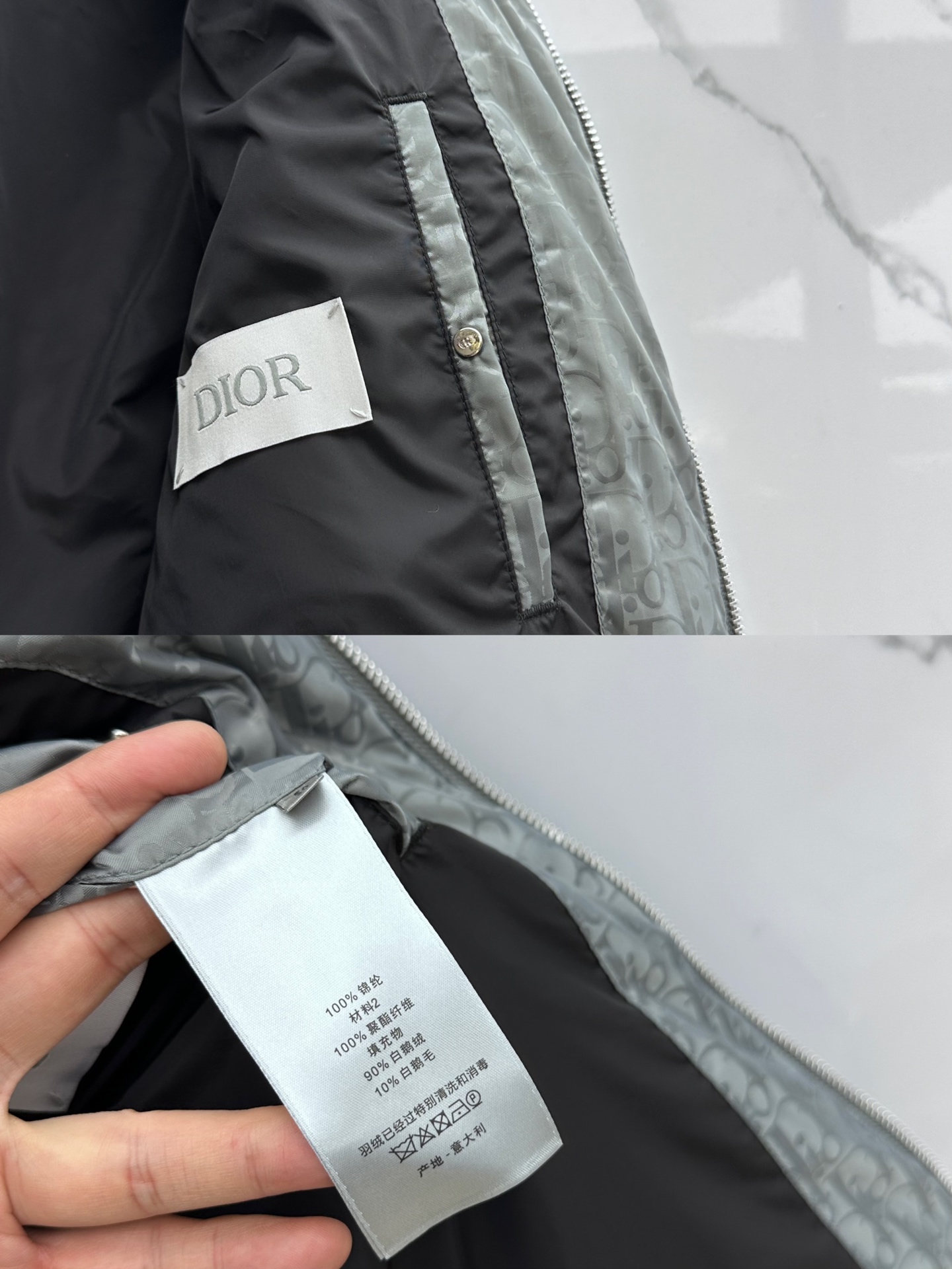 。 🆕羽绒上新⬆️Dior迪奥 oblique暗纹老花立领羽绒，明星同款这是一款超复杂工艺的羽绒，定制面