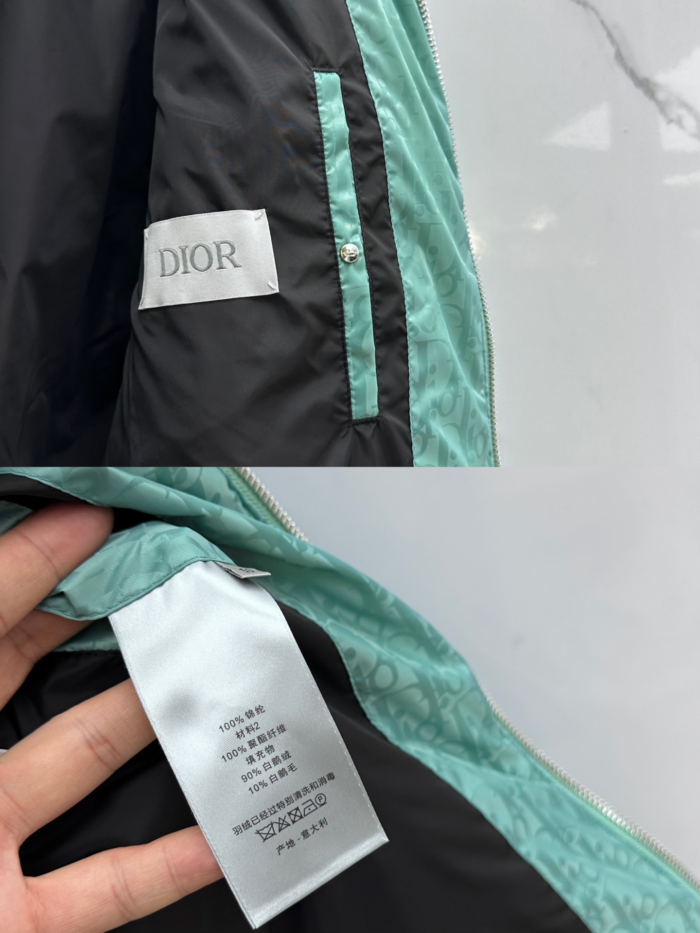 。 🆕羽绒上新⬆️Dior迪奥 oblique暗纹老花立领羽绒，明星同款这是一款超复杂工艺的羽绒，定制面