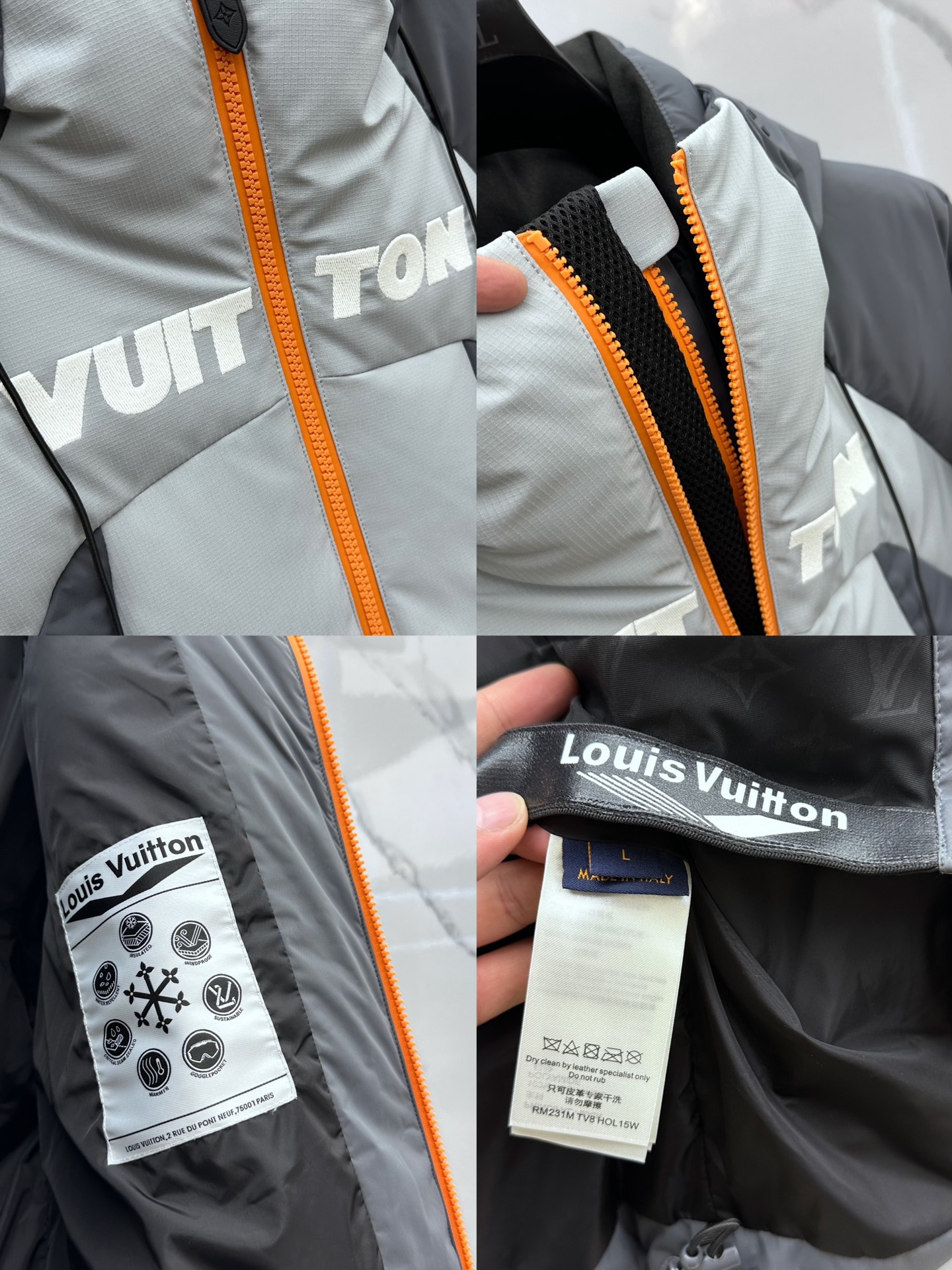 。🆕1V*路易威登 2025ss新款 滑雪羽绒服本款滑雪夹克拥有考究的绗缝拼接设计，搭配科技防雪层、袖口