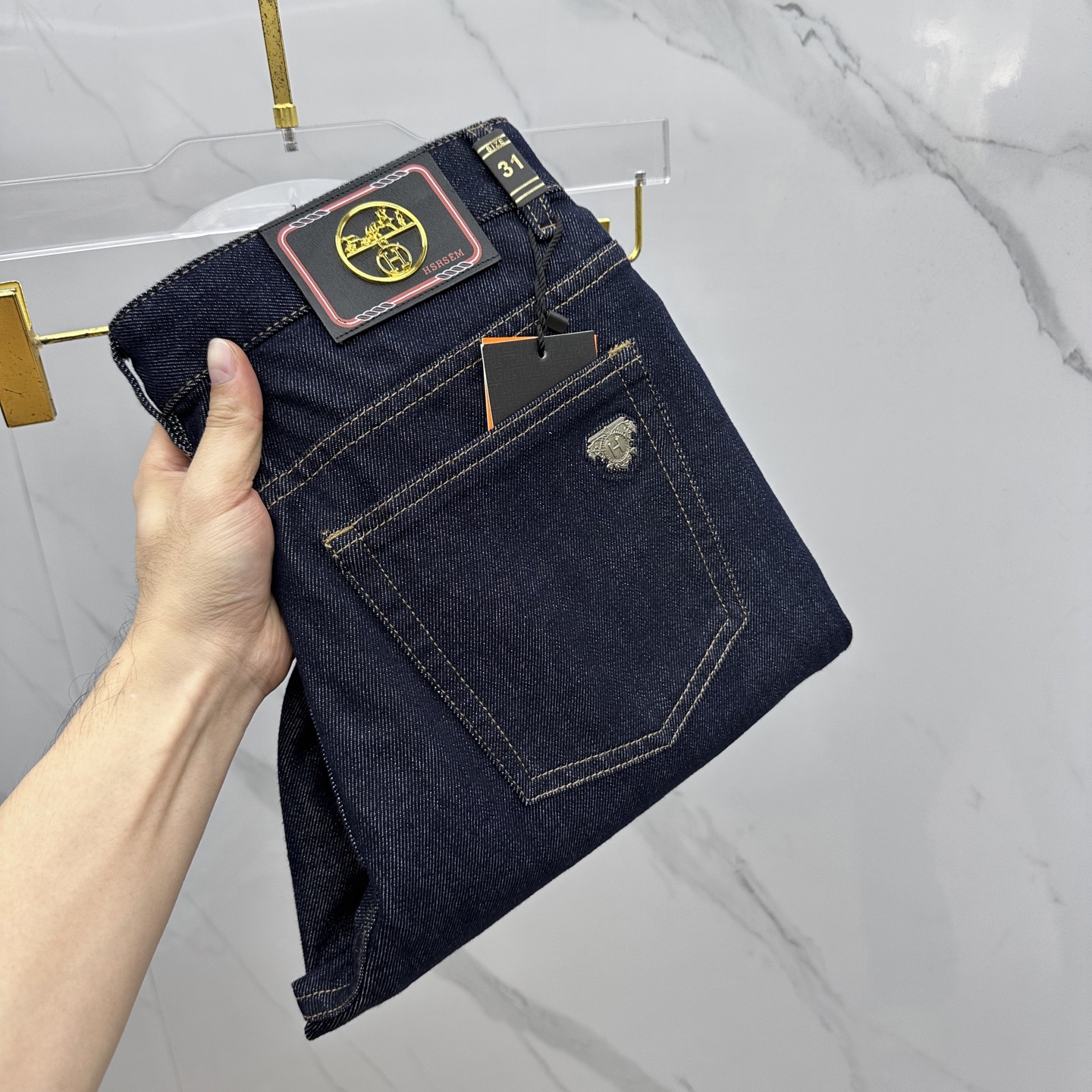 🆕Hermes爱马仕 🔥高端定制、2025早秋最新款牛仔裤 柜台同步发售 原版定制复刻 客供五金辅料 原