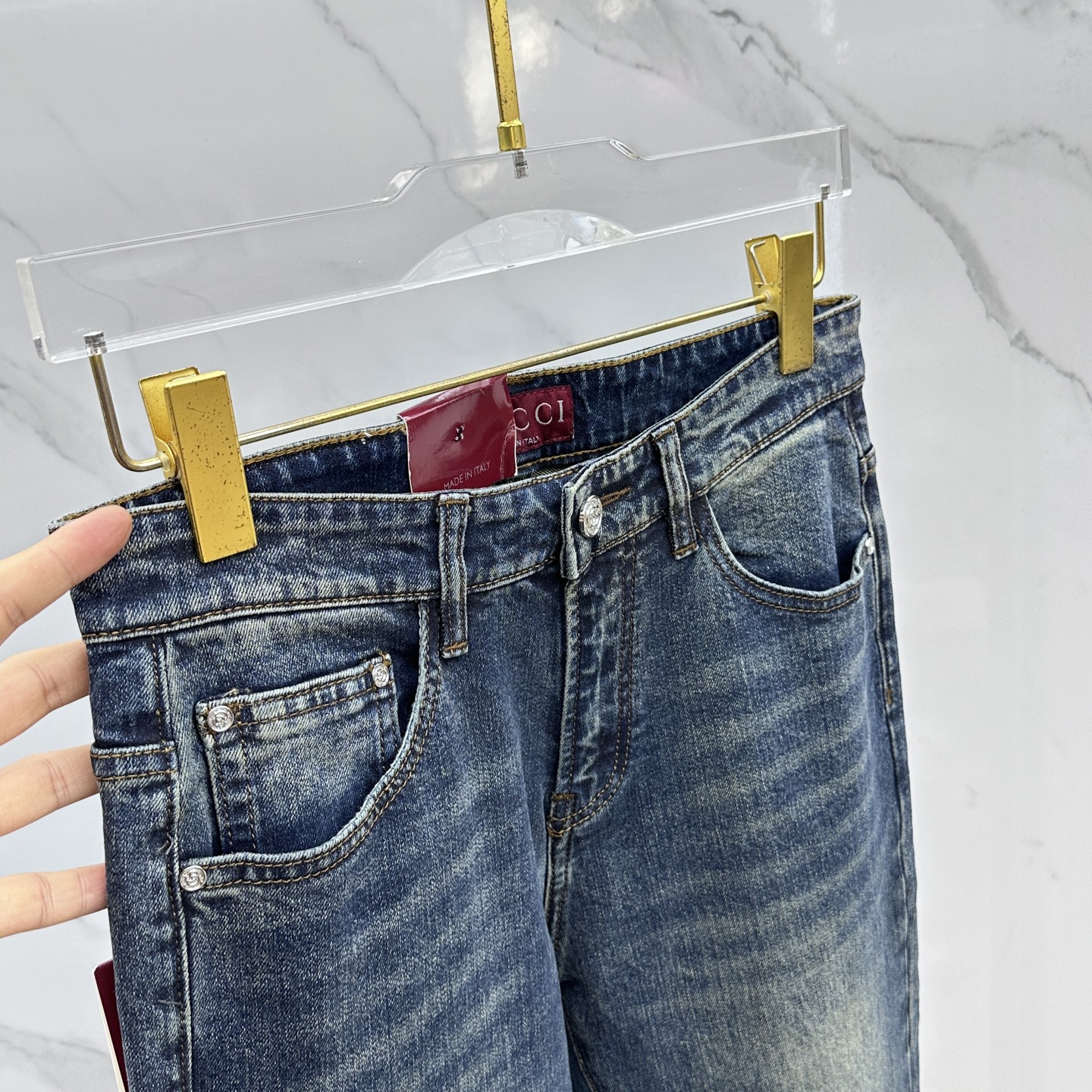 🆕GUCCI古驰 🔥高端定制、2025早秋最新款牛仔裤 柜台同步发售 原版定制复刻 客供五金辅料 原单品