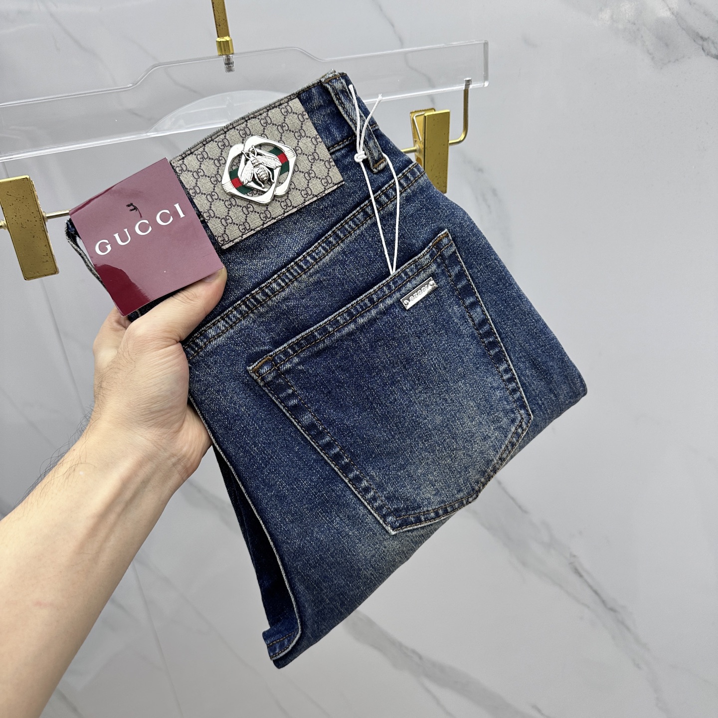 🆕GUCCI古驰 🔥高端定制、2025早秋最新款牛仔裤 柜台同步发售 原版定制复刻 客供五金辅料 原单品
