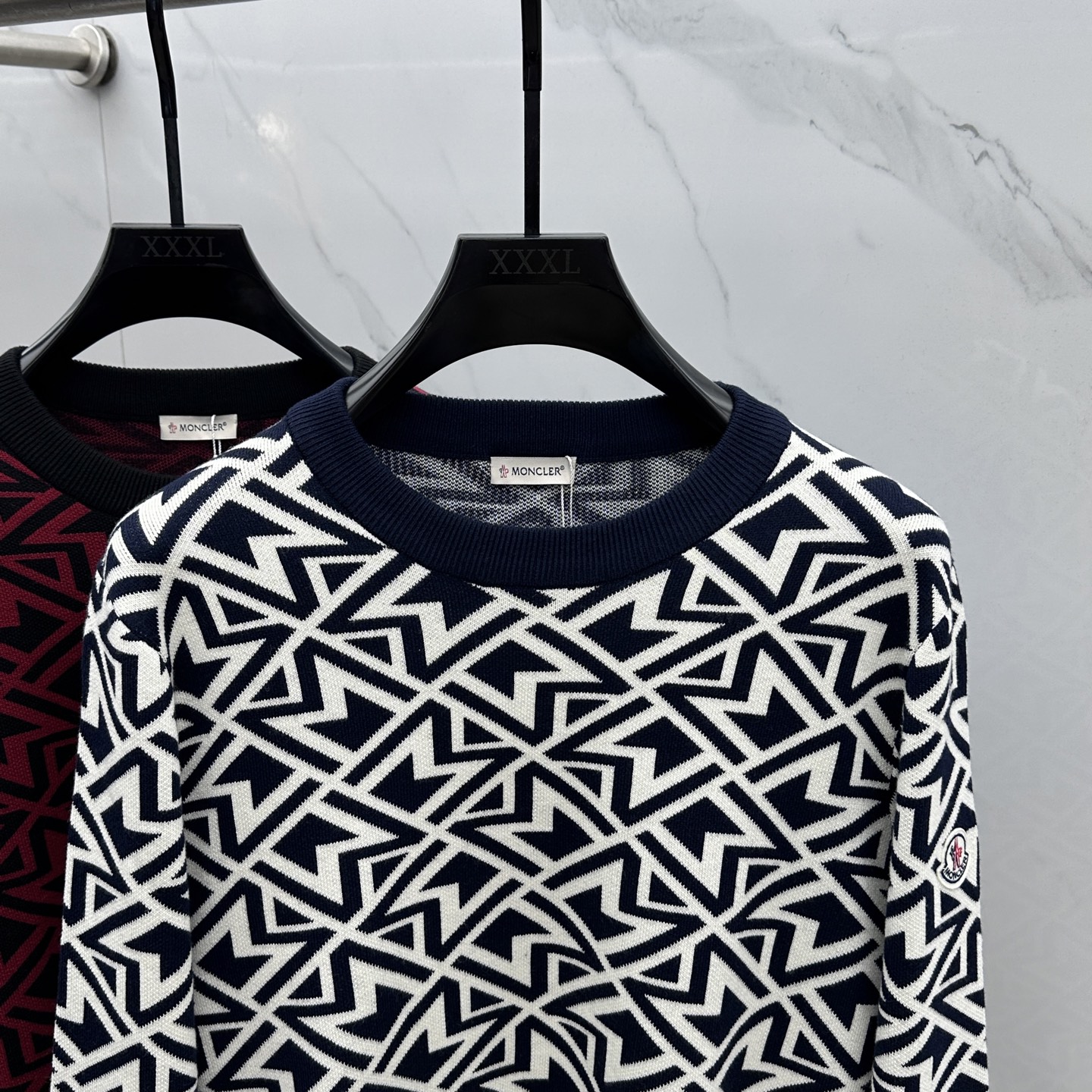 🆕Moncler蒙口 2025ss秋冬满身提花新款简约圆领针织羊毛衫，精致工艺面料，顶级元素融合打造，经