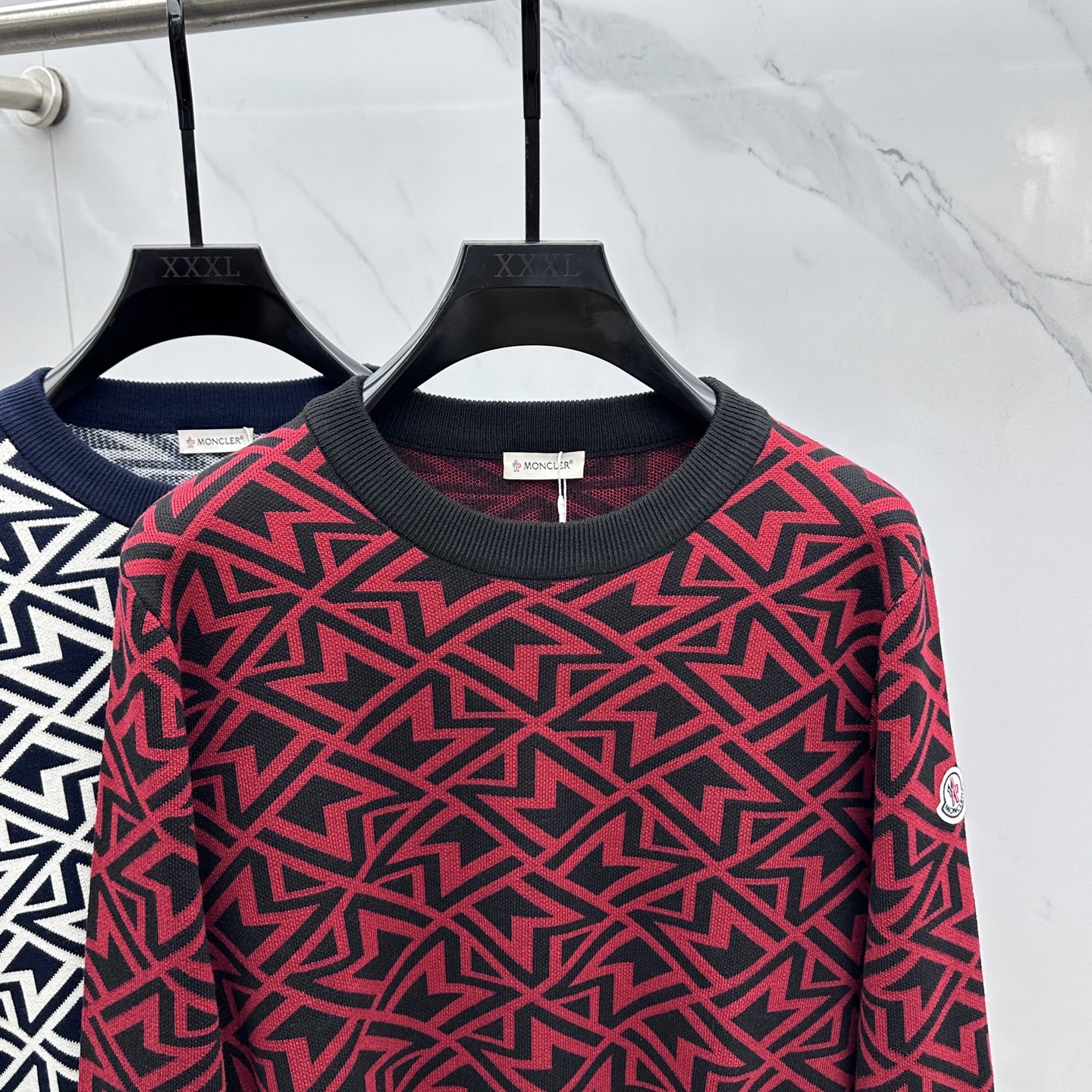 🆕Moncler蒙口 2025ss秋冬满身提花新款简约圆领针织羊毛衫，精致工艺面料，顶级元素融合打造，经