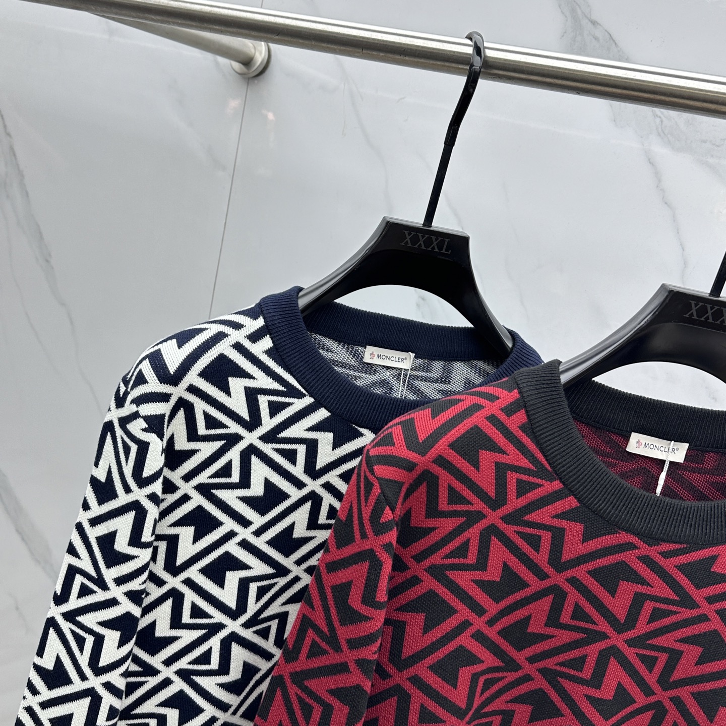 🆕Moncler蒙口 2025ss秋冬满身提花新款简约圆领针织羊毛衫，精致工艺面料，顶级元素融合打造，经