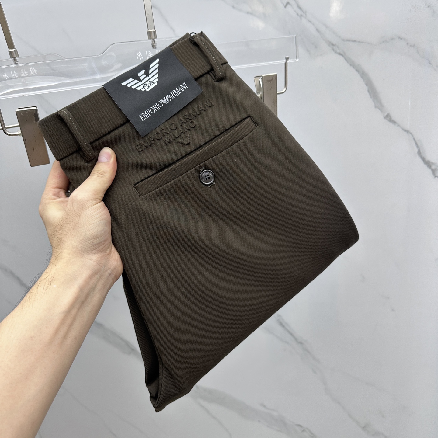 🆕Amani阿玛尼 2025早秋新品休闲裤西裤，官网同步发售，裤身工艺设计，定制五金辅料、面料定制，代工