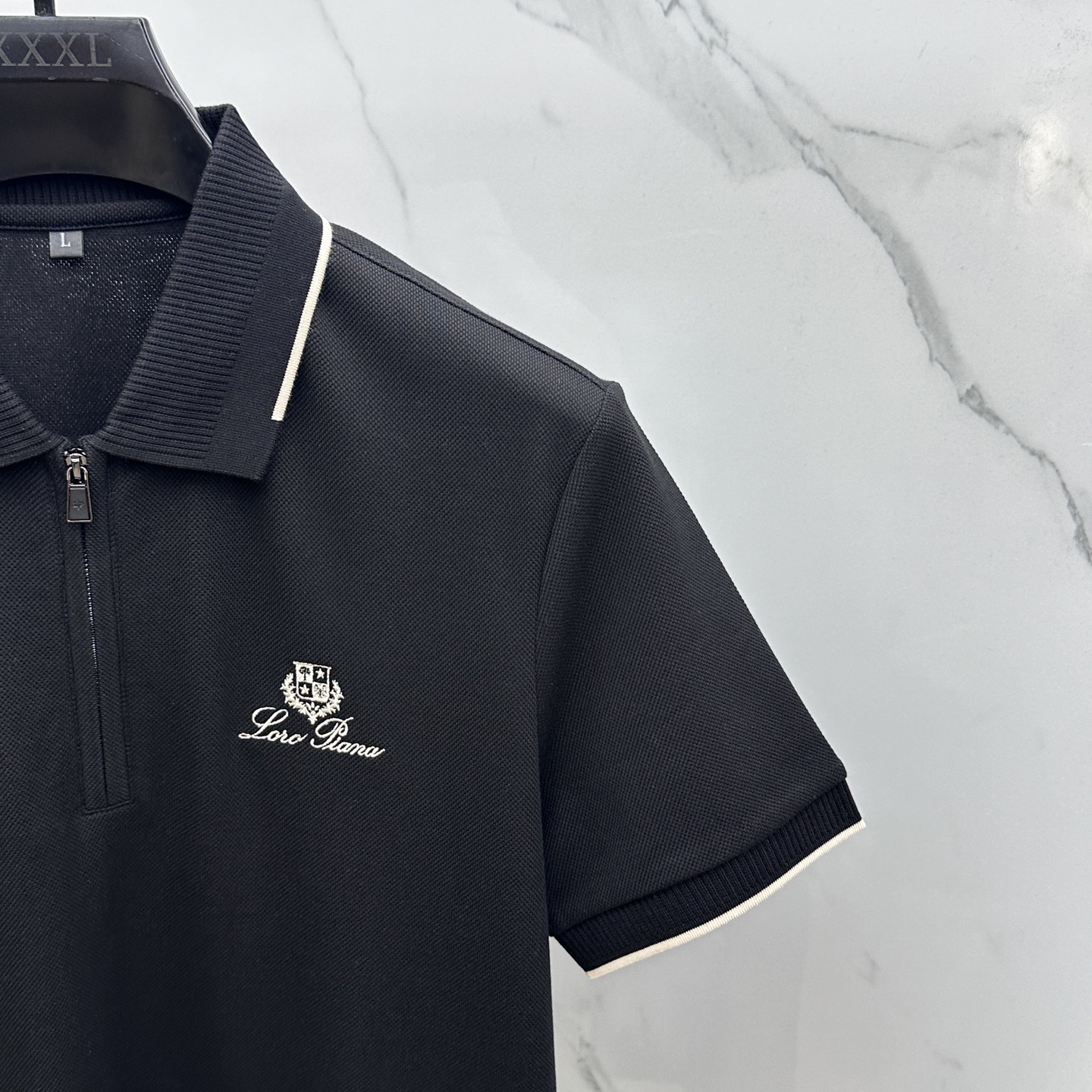 🆕lp🆕 春夏新款翻领Polo衫短袖T恤 简洁时尚百搭 胸前logo设计 螺纹针织领口 定制进口双股丝光