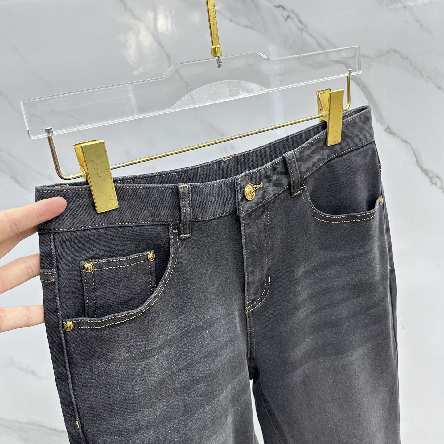 🆕Gucci古驰 🔥高端定制、2025秋冬最新款牛仔裤 柜台同步发售 原版定制复刻 客供五金辅料 原单品