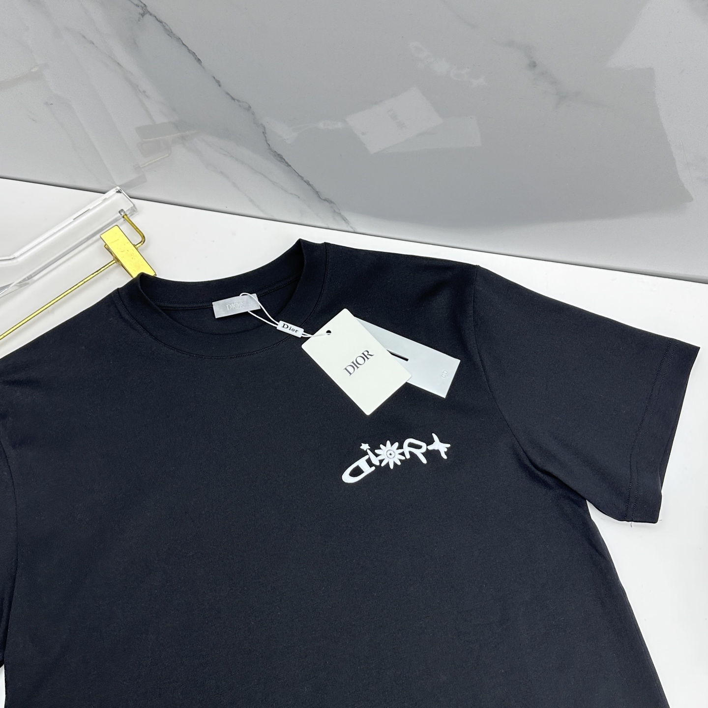 🆕Dior迪奥 2026春夏新款logo刺绣短袖 官网同款T恤 双纱纯棉面料 多元化搭配 迎合眼下时尚前