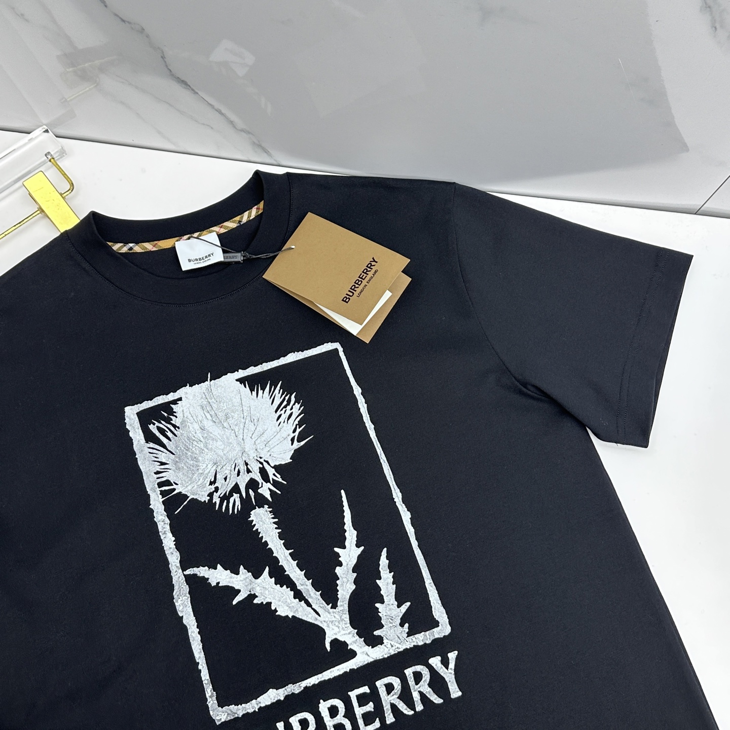 🆕Burberry巴宝莉 2026春夏新款logo印花短袖 官网同款T恤 双纱纯棉面料 多元化搭配 迎合