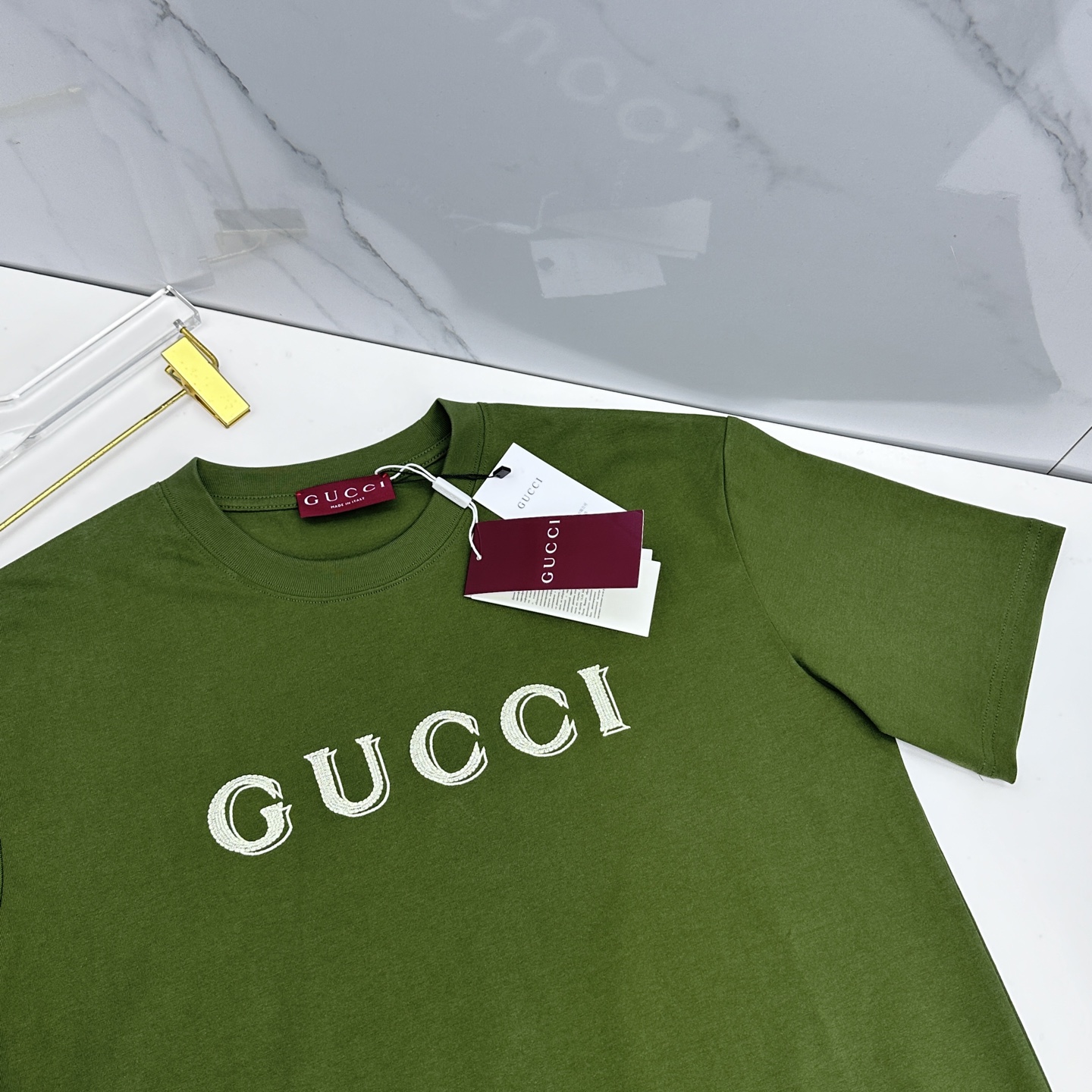 🆕Gucci古驰 微阔 新款首发专柜最新款短袖圆领T恤 高端订制 设计前卫时尚！品牌logo重工艺设计 