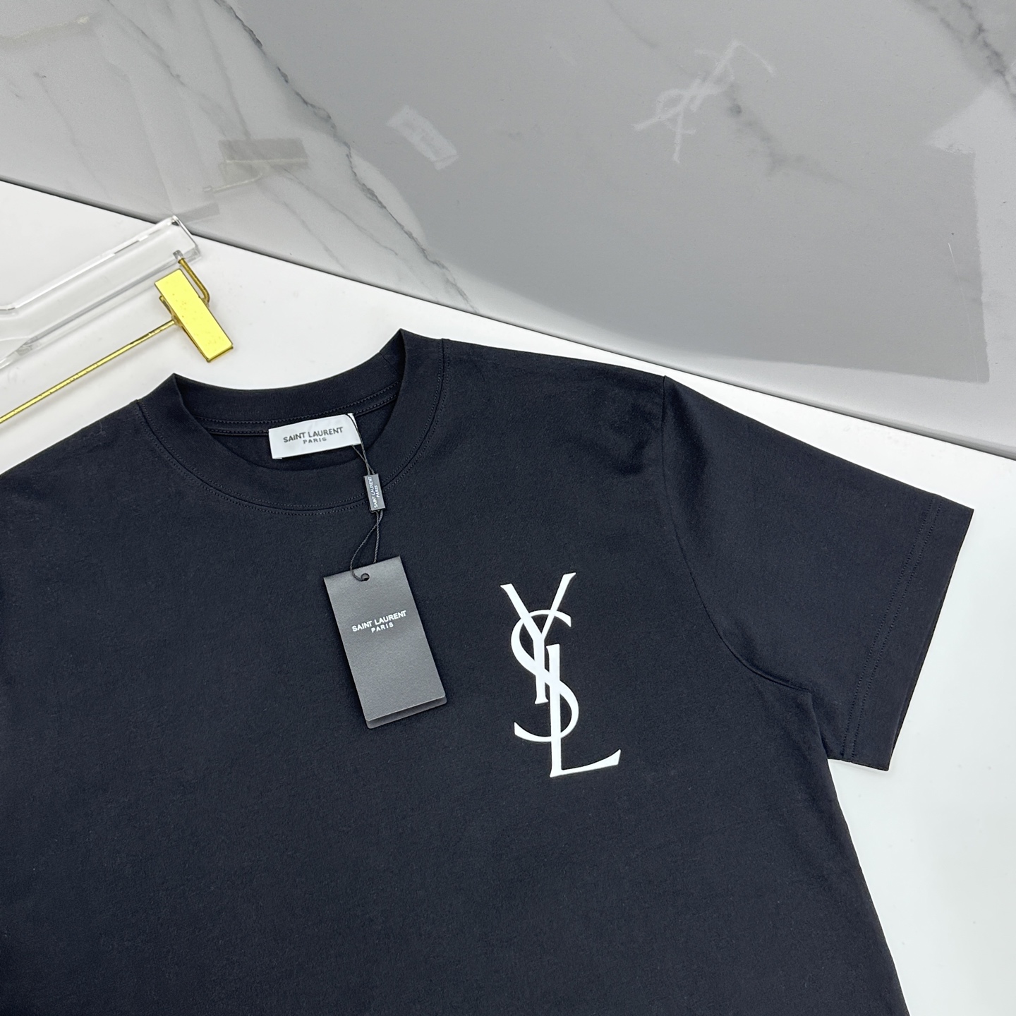 🌾 🆕YSL圣罗兰 2026春夏新款logo字母印花短袖 官网同款T恤 双纱纯棉面料 多元化搭配 迎合眼