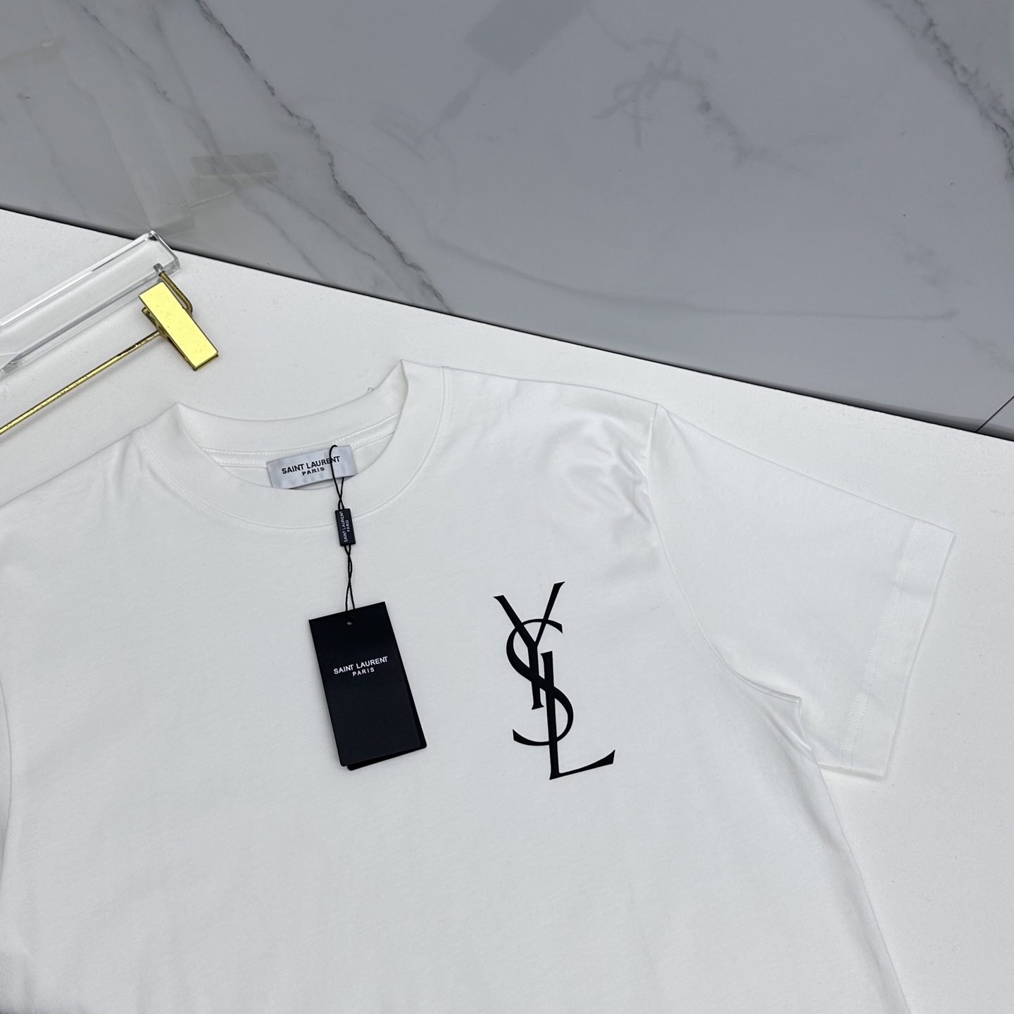 🌾 🆕YSL圣罗兰 2026春夏新款logo字母印花短袖 官网同款T恤 双纱纯棉面料 多元化搭配 迎合眼