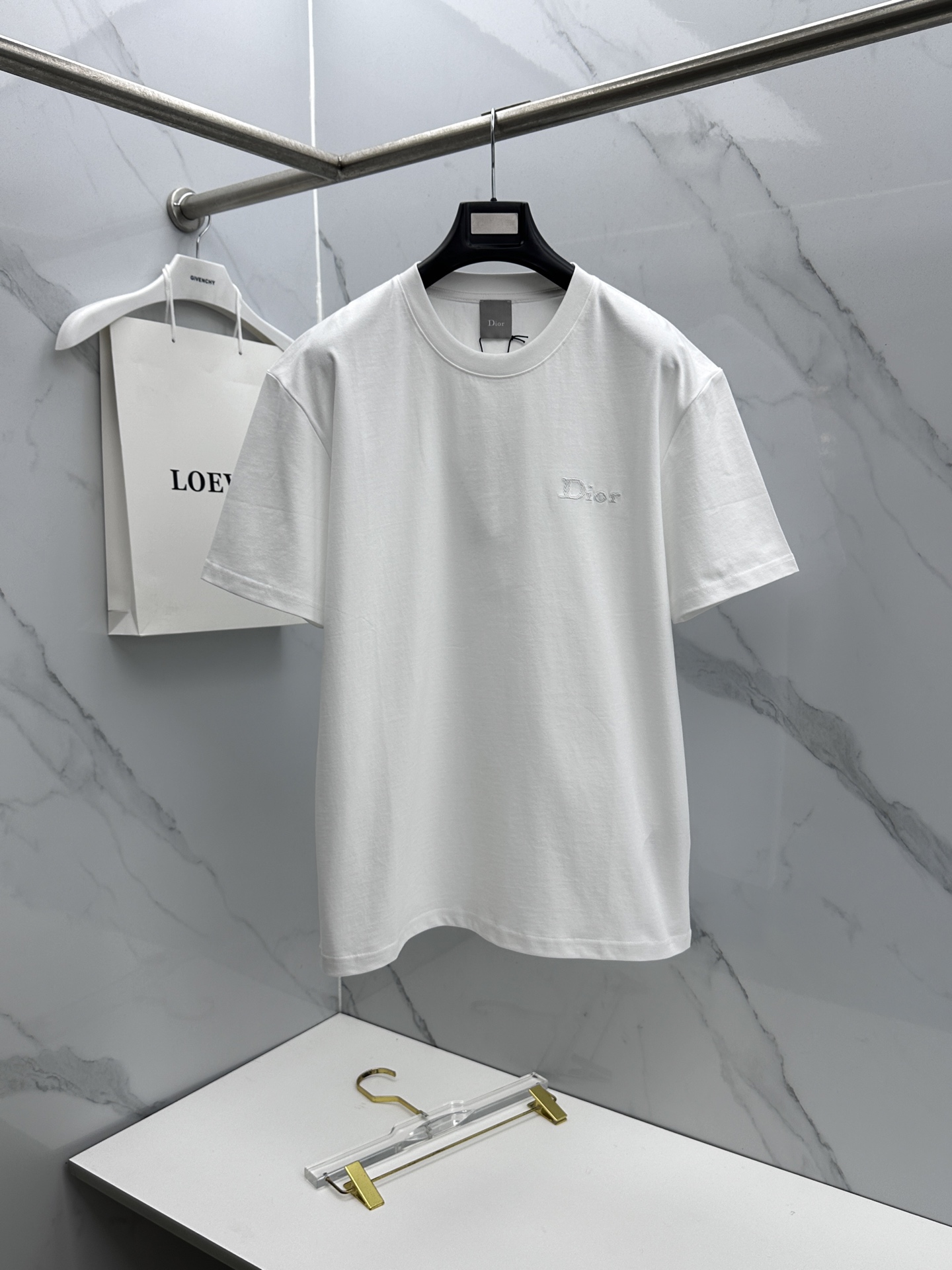 🆕Dior迪奥 微阔 新款首发专柜最新款短袖圆领T恤 高端订制 胸前品牌logo重工艺设计 高端长绒棉面
