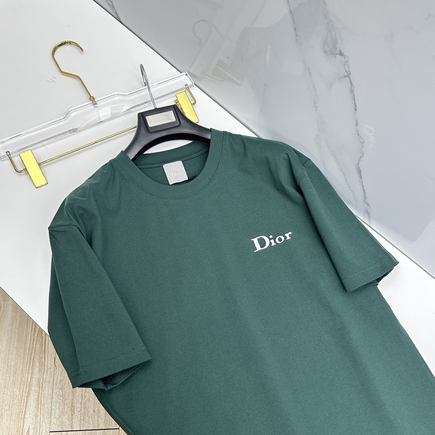 🆕Dior迪奥 微阔 新款首发专柜最新款短袖圆领T恤 高端订制 胸前品牌logo重工艺设计 高端长绒棉面