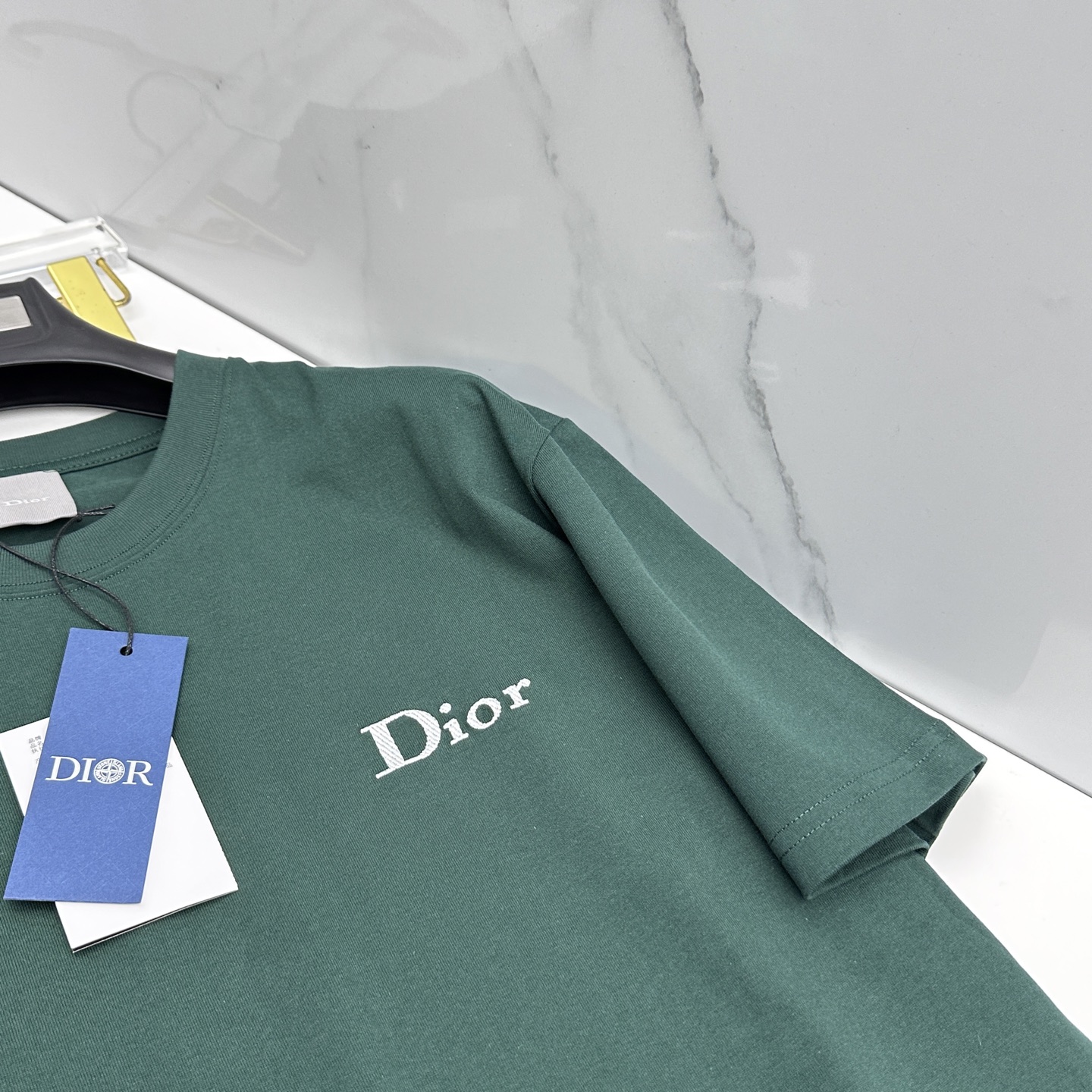 🆕Dior迪奥 微阔 新款首发专柜最新款短袖圆领T恤 高端订制 胸前品牌logo重工艺设计 高端长绒棉面
