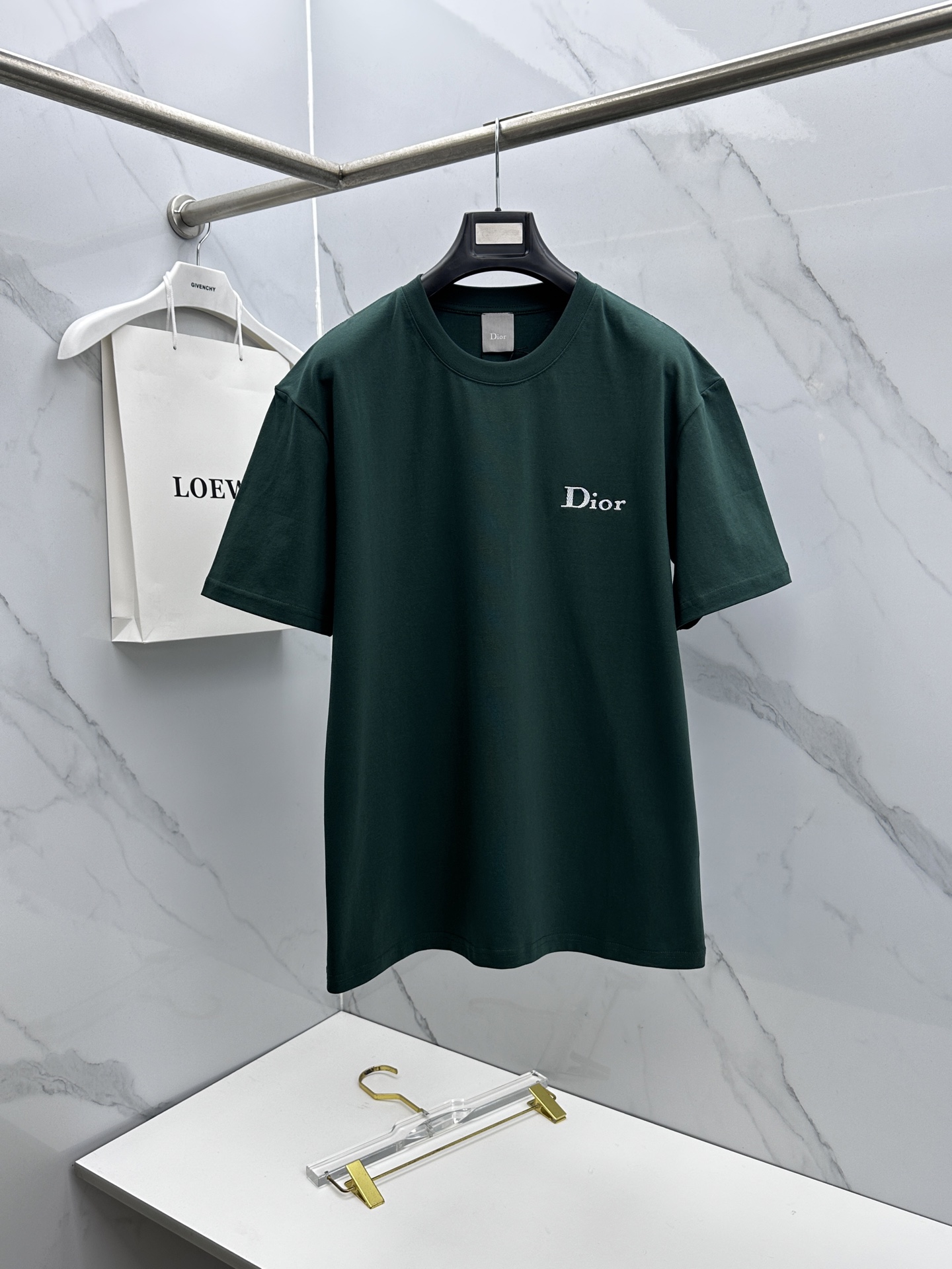🆕Dior迪奥 微阔 新款首发专柜最新款短袖圆领T恤 高端订制 胸前品牌logo重工艺设计 高端长绒棉面