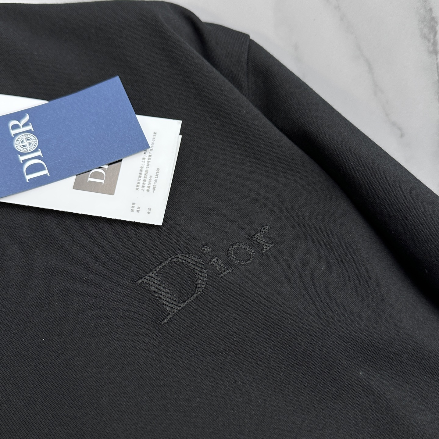🆕Dior迪奥 微阔 新款首发专柜最新款短袖圆领T恤 高端订制 胸前品牌logo重工艺设计 高端长绒棉面