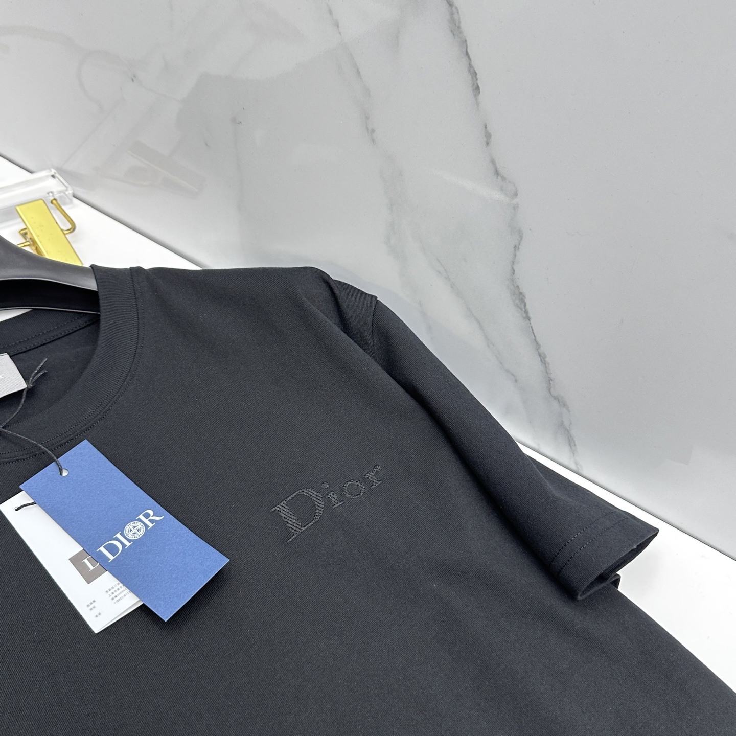 🆕Dior迪奥 微阔 新款首发专柜最新款短袖圆领T恤 高端订制 胸前品牌logo重工艺设计 高端长绒棉面