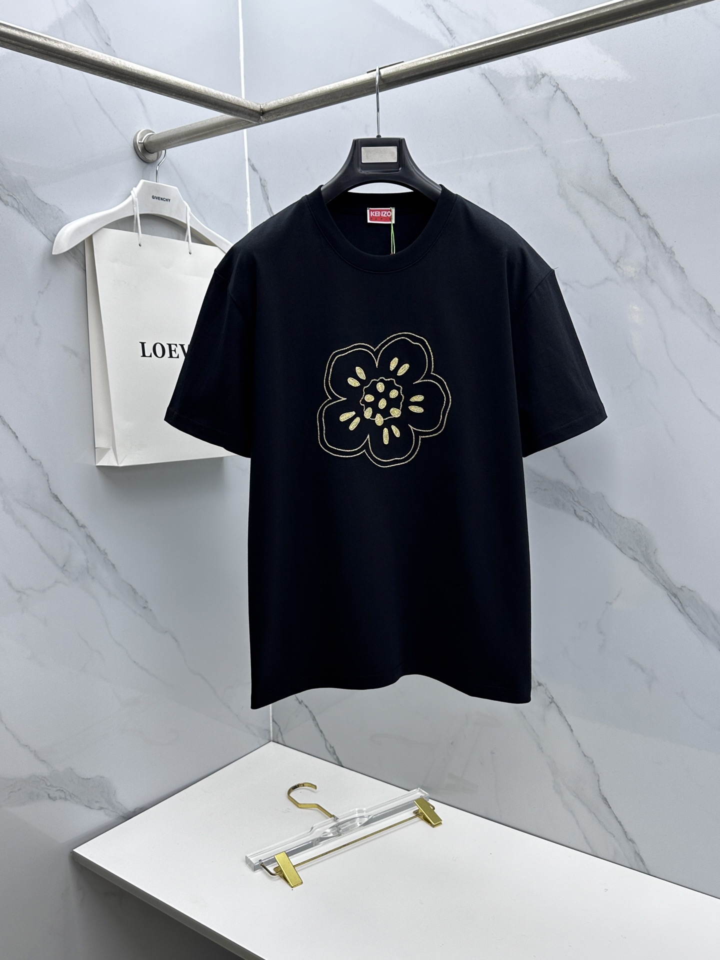 🆕KENZO 微阔 新款首发专柜最新款短袖圆领T恤 高端订制 胸前品牌logo重工艺设计 高端长绒棉面料