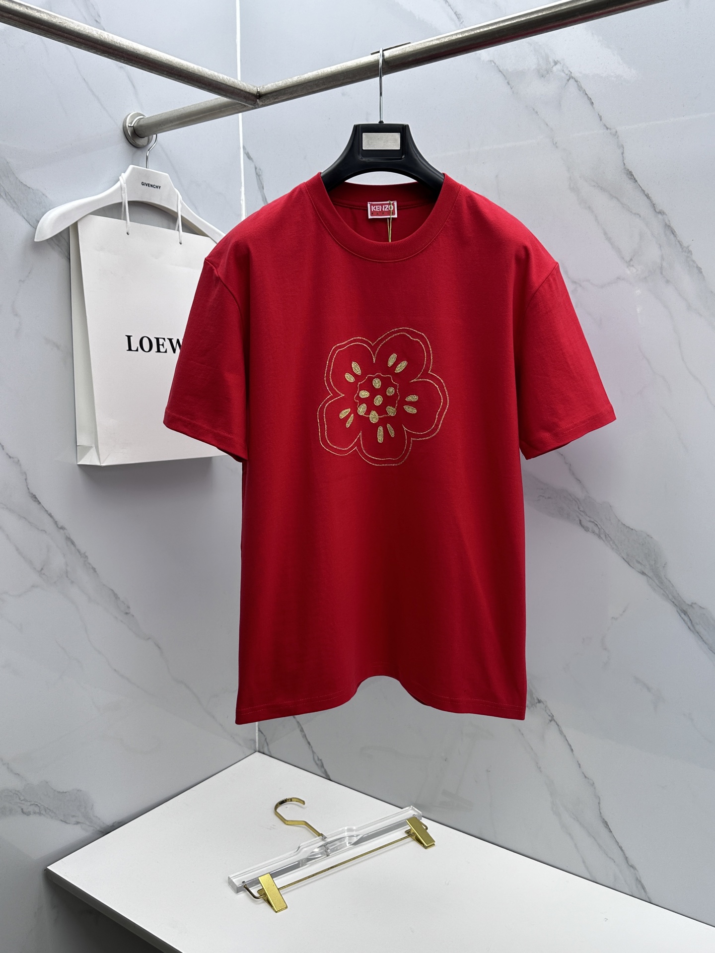 🆕KENZO 微阔 新款首发专柜最新款短袖圆领T恤 高端订制 胸前品牌logo重工艺设计 高端长绒棉面料