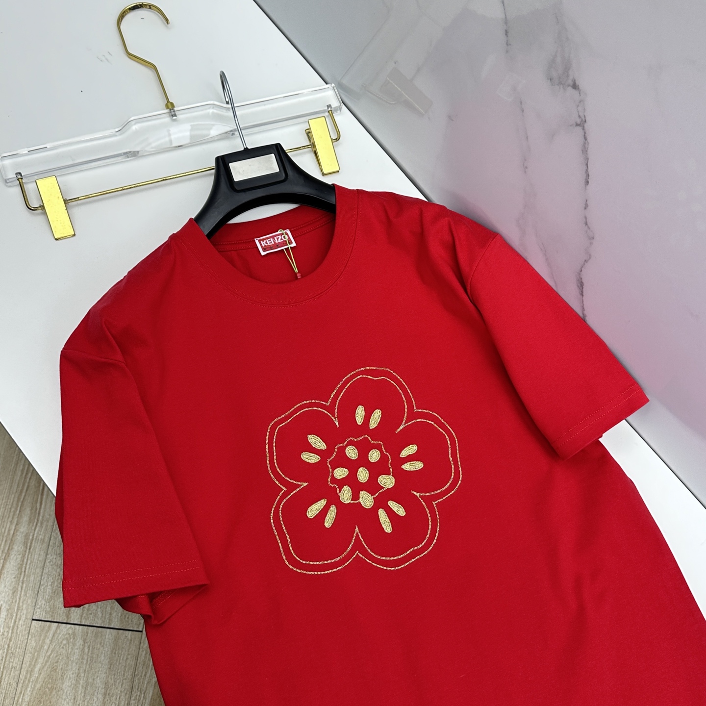🆕KENZO 微阔 新款首发专柜最新款短袖圆领T恤 高端订制 胸前品牌logo重工艺设计 高端长绒棉面料