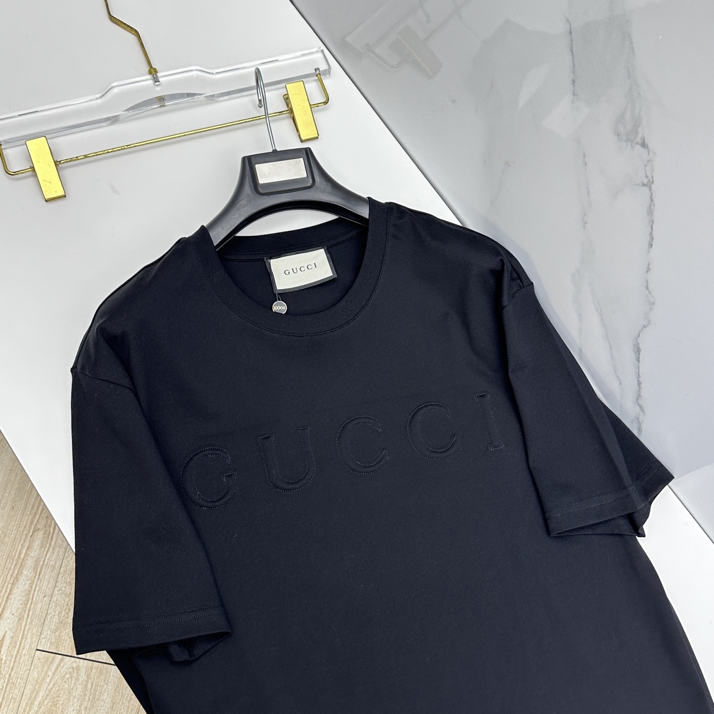 🆕Gucci 新款首发专柜最新款短袖圆领T恤 高端订制 胸前品牌logo重工艺设计 高端长绒棉面料.手感