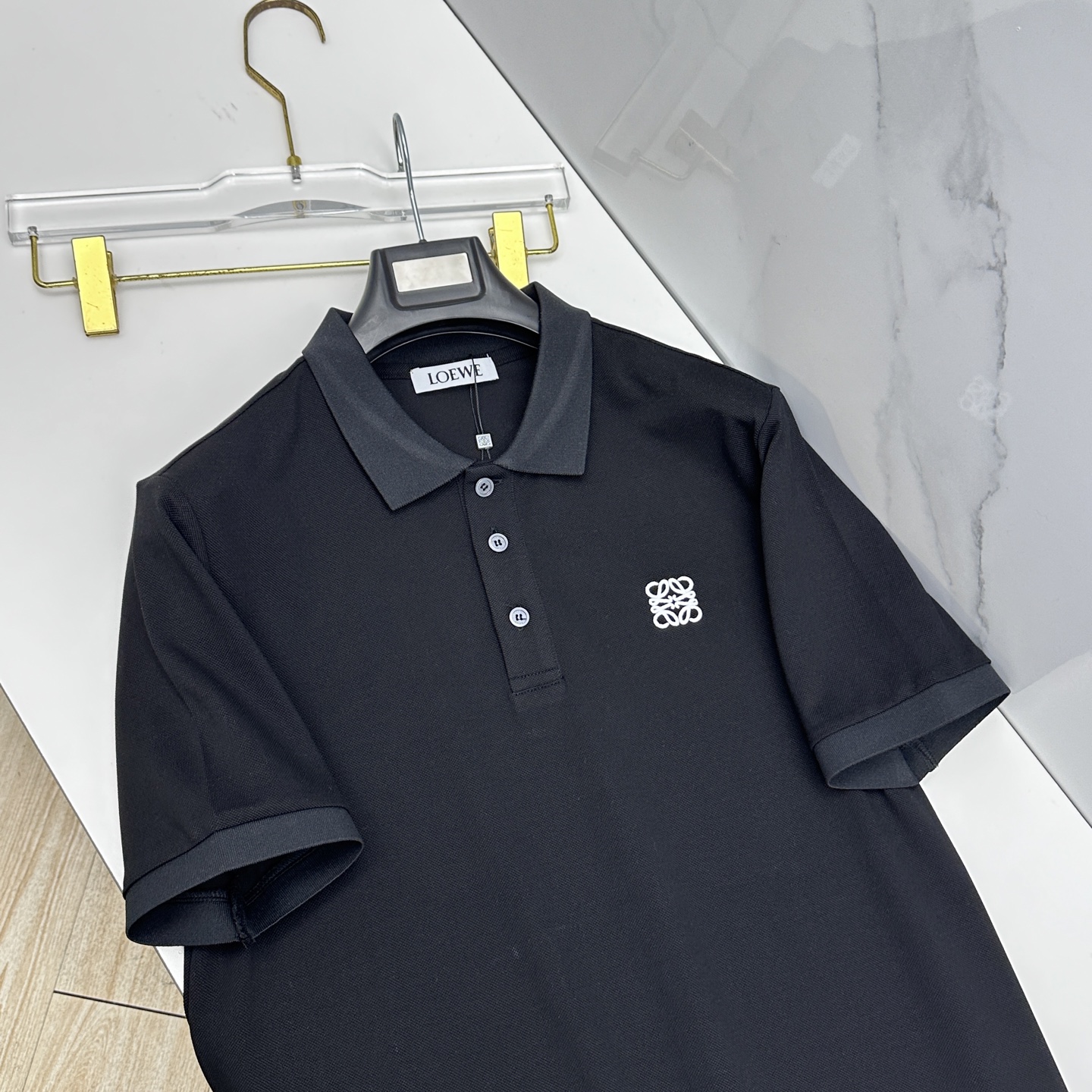 🆕LOEWE罗意威 2026春夏新款翻领Polo衫短袖T恤 简洁时尚百搭 胸口刺绣logo 螺纹针织领口