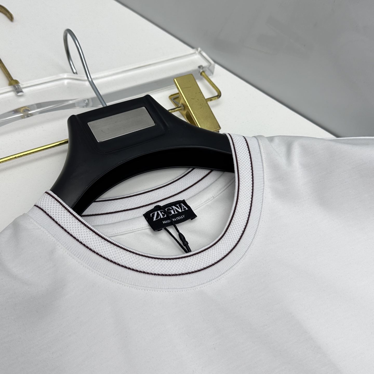 🆕ZEGNA杰尼亚 新款首发专柜最新款短袖圆领T恤 高端订制 胸前品牌logo重工艺设计 高端长绒棉面料