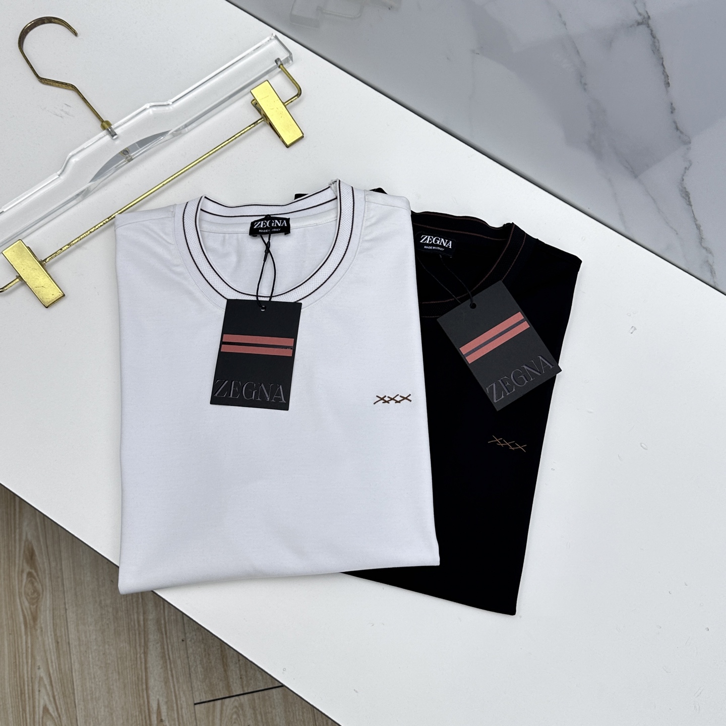 🆕ZEGNA杰尼亚 新款首发专柜最新款短袖圆领T恤 高端订制 胸前品牌logo重工艺设计 高端长绒棉面料