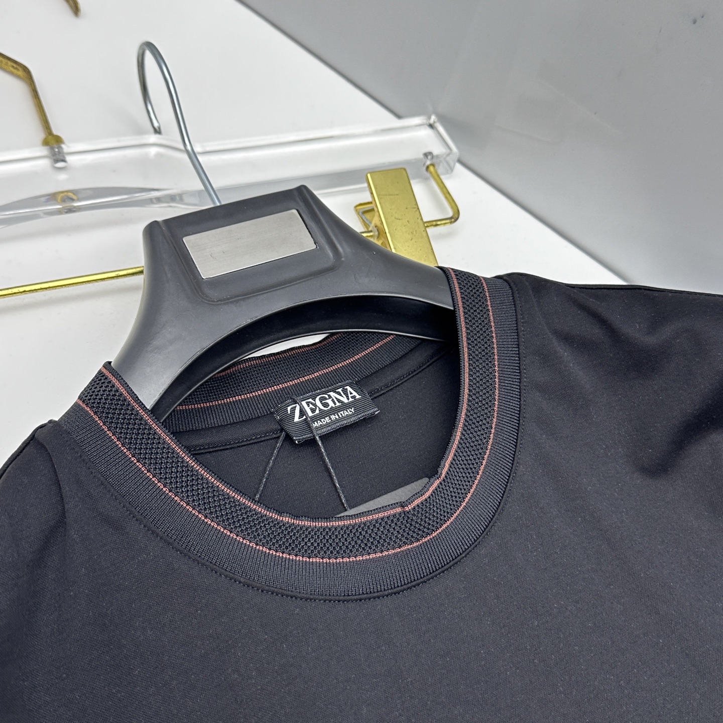 🆕ZEGNA杰尼亚 新款首发专柜最新款短袖圆领T恤 高端订制 胸前品牌logo重工艺设计 高端长绒棉面料