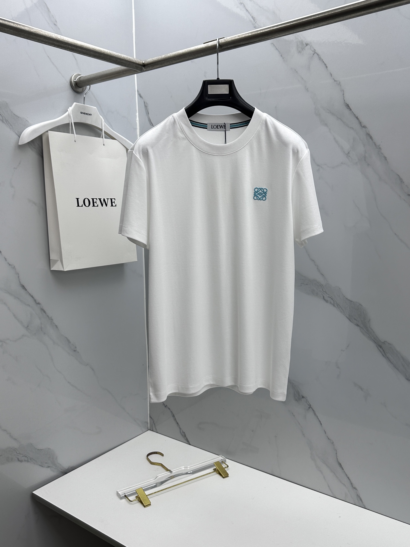 🆕LOEWE罗意威 新款首发专柜最新款短袖圆领T恤 高端订制 胸前品牌logo重工艺设计 高端长绒棉面料
