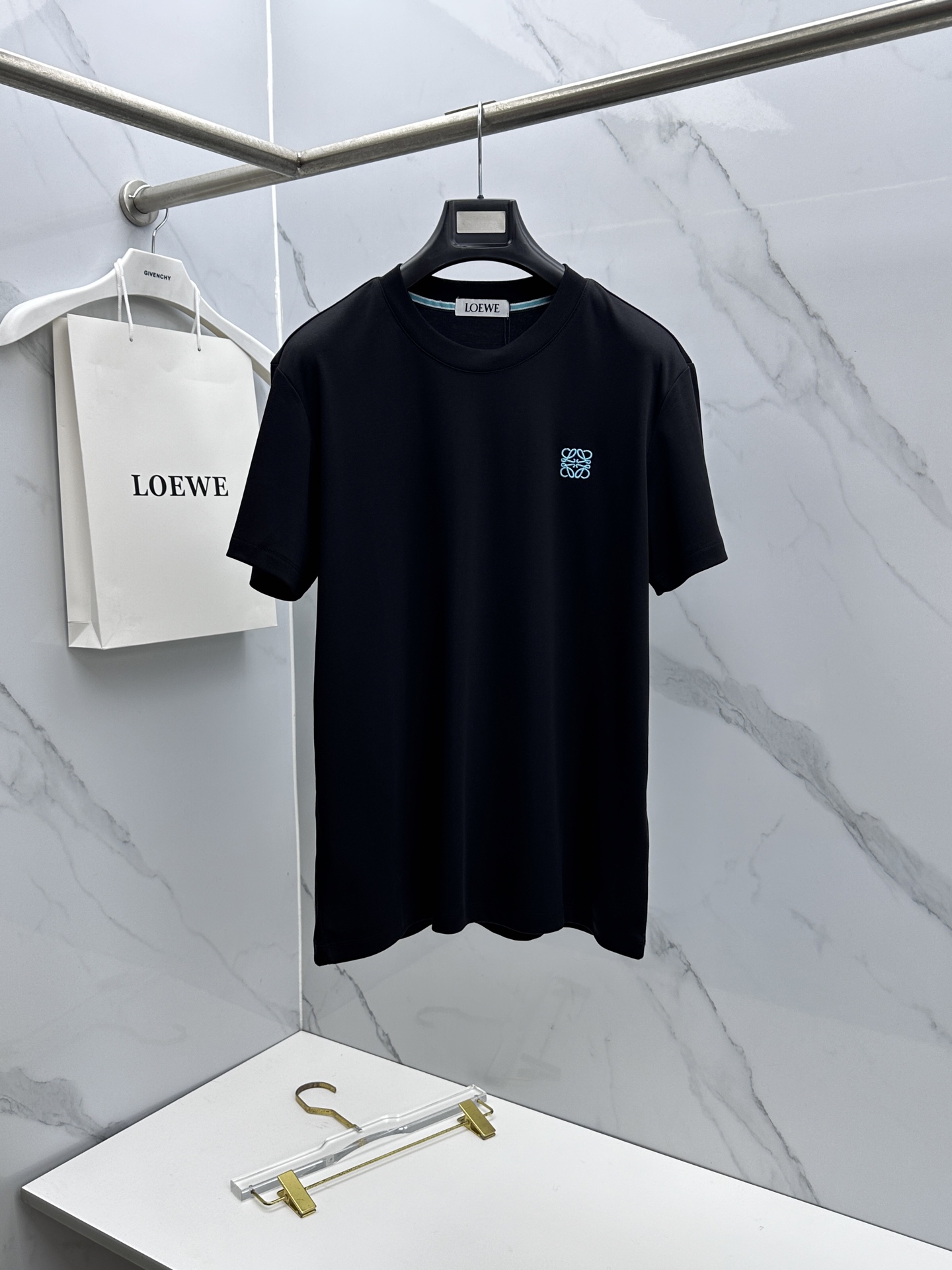 🆕LOEWE罗意威 新款首发专柜最新款短袖圆领T恤 高端订制 胸前品牌logo重工艺设计 高端长绒棉面料