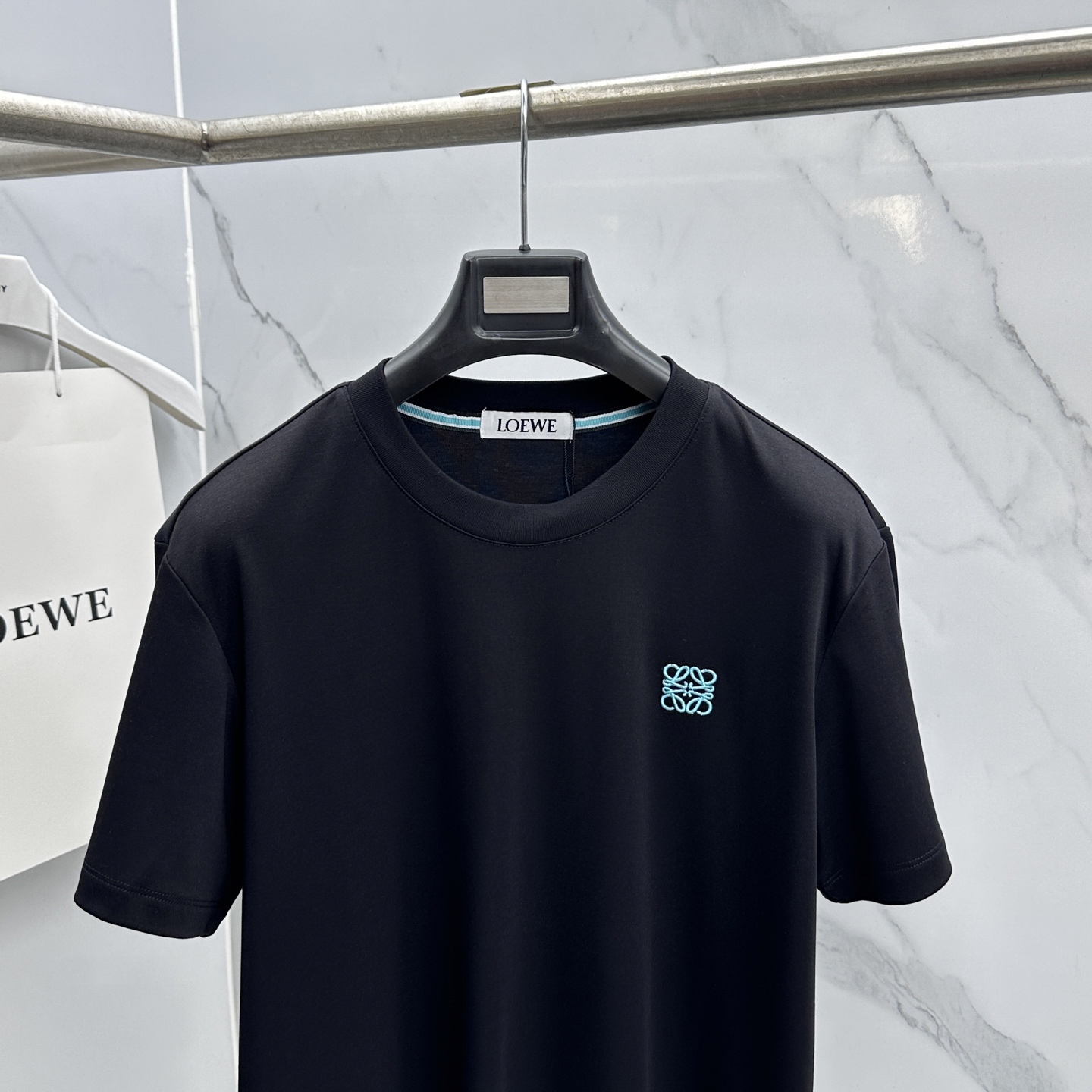 🆕LOEWE罗意威 新款首发专柜最新款短袖圆领T恤 高端订制 胸前品牌logo重工艺设计 高端长绒棉面料