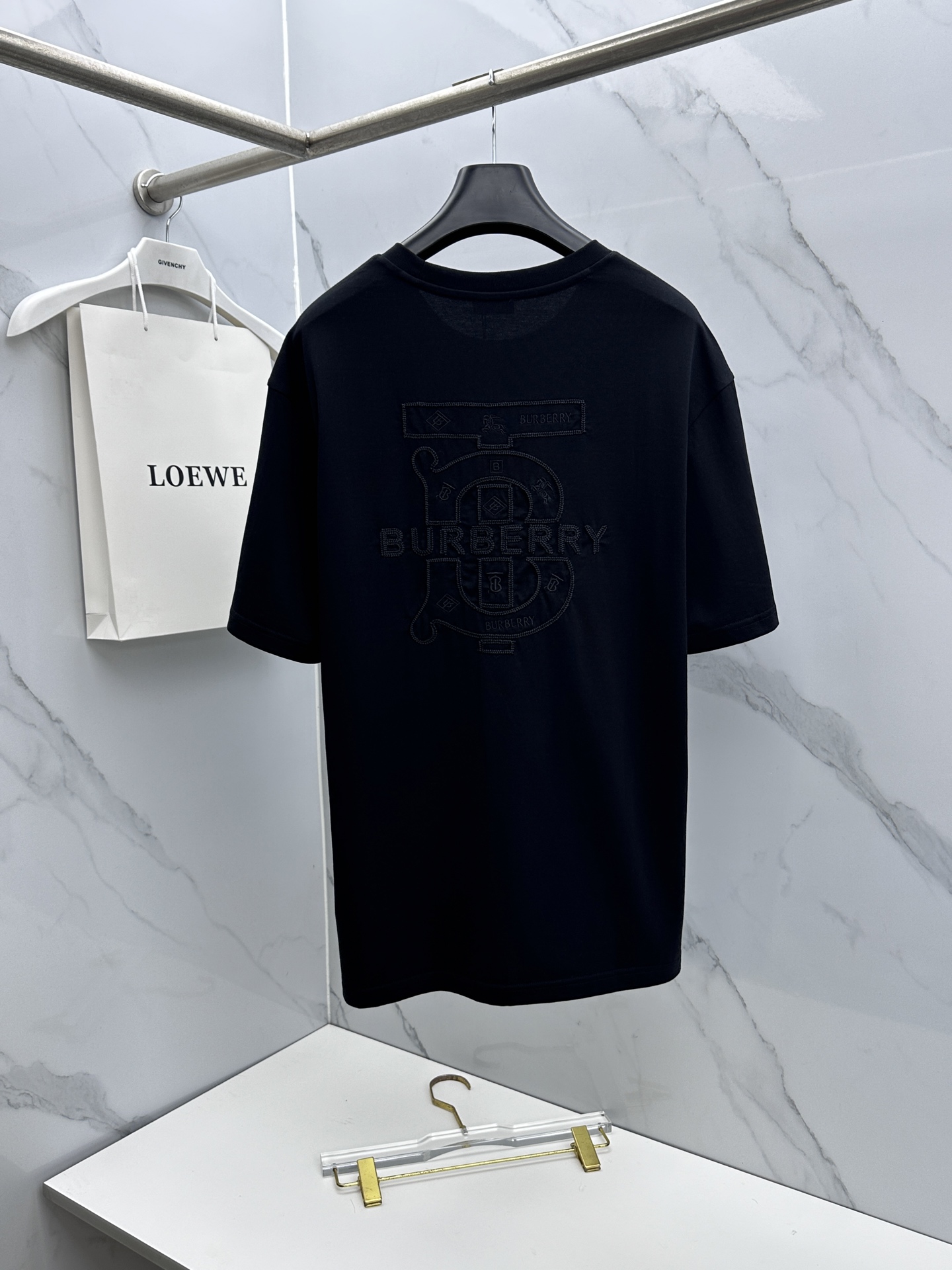 🆕BBR巴宝莉 新款首发专柜最新款短袖圆领T恤 胸前logo刺绣 官网同款 高端订制 高端长绒棉面料.手