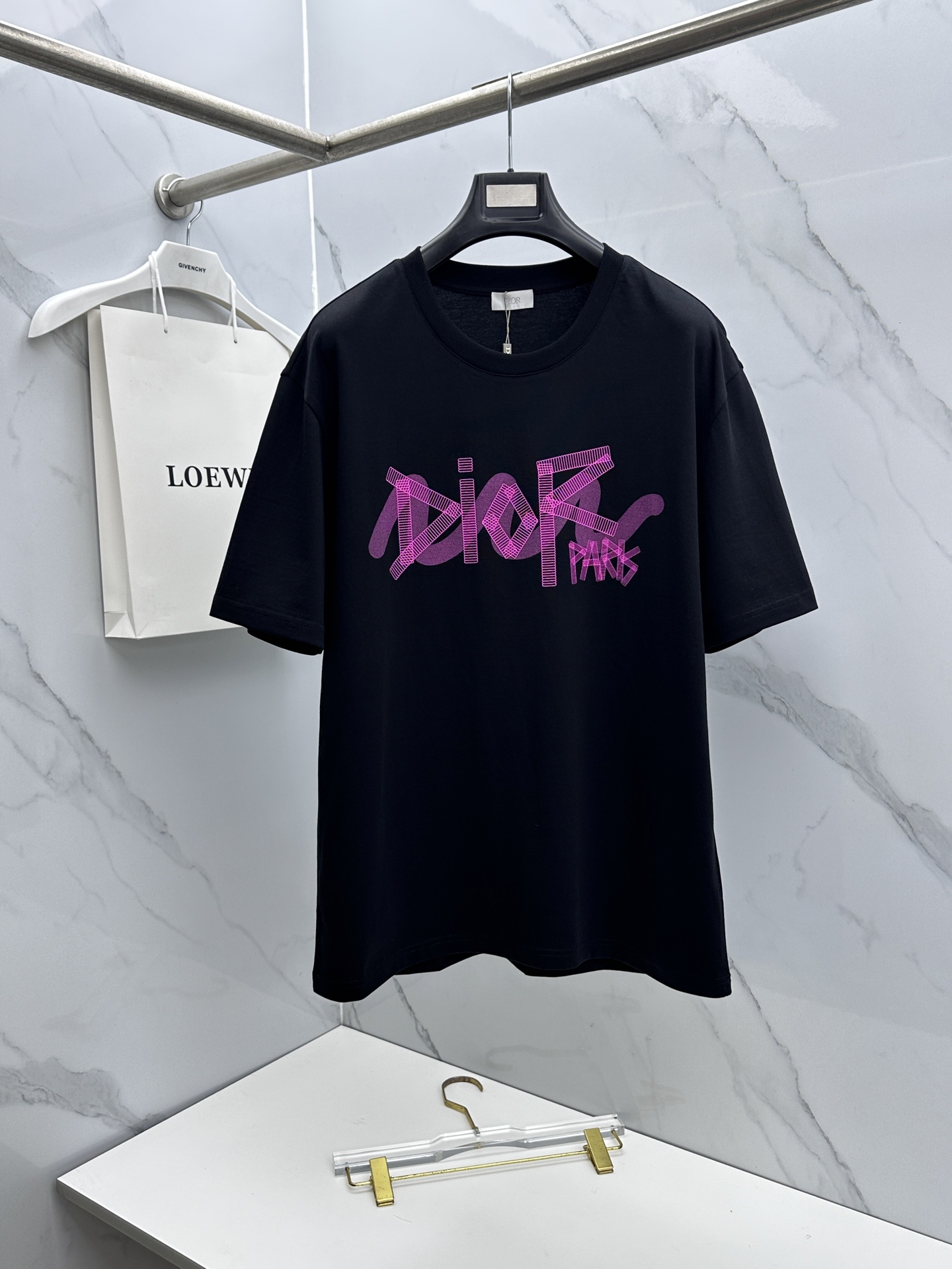 🆕Dior迪奥 新款首发专柜最新款短袖圆领T恤 胸前logo印花3D 官网同款 高端订制 高端长绒棉面料