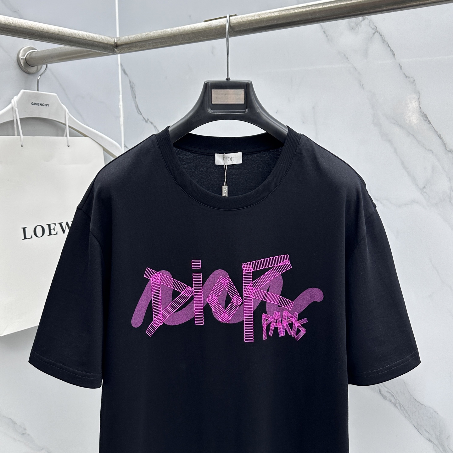 🆕Dior迪奥 新款首发专柜最新款短袖圆领T恤 胸前logo印花3D 官网同款 高端订制 高端长绒棉面料