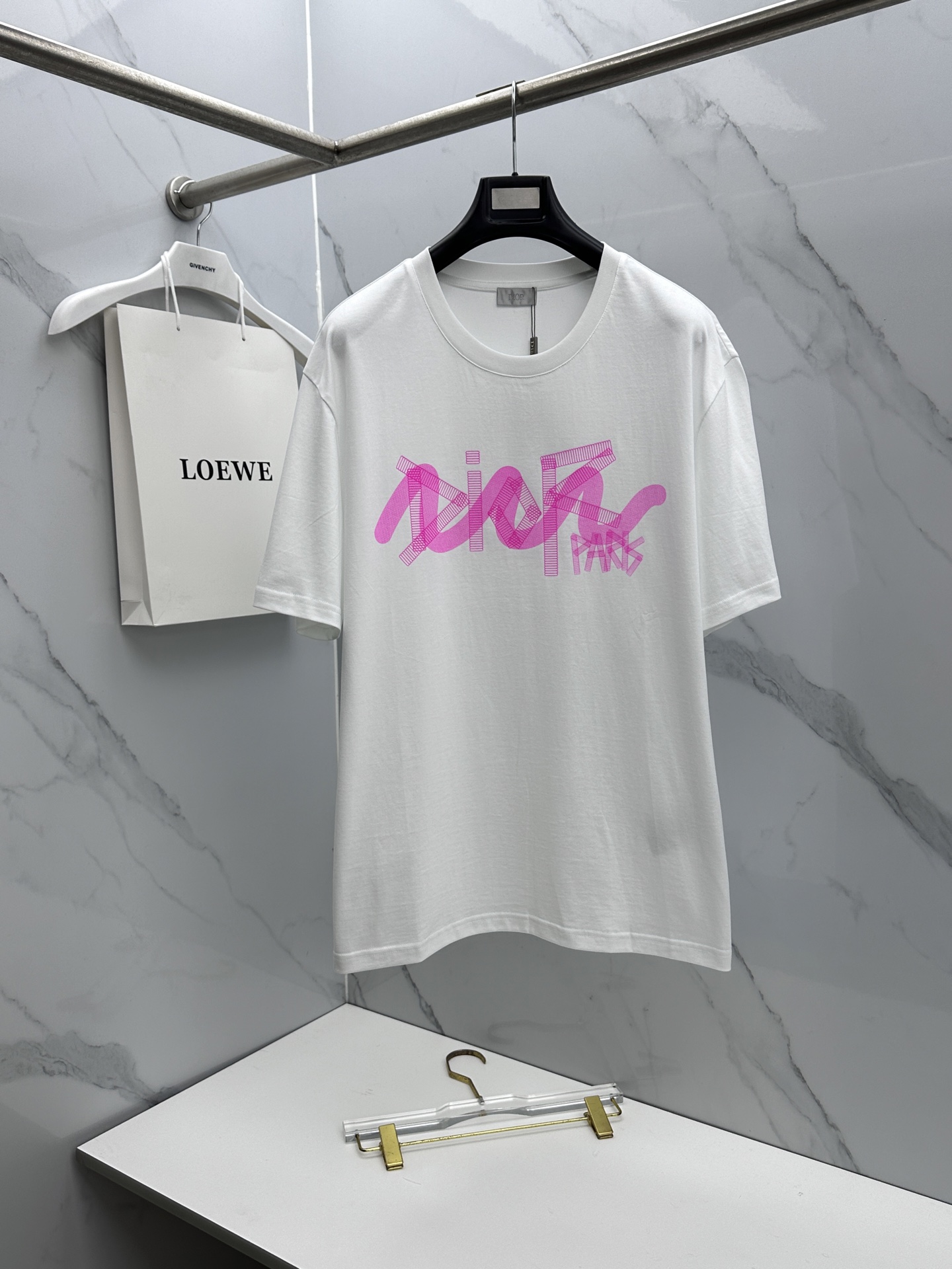 🆕Dior迪奥 新款首发专柜最新款短袖圆领T恤 胸前logo印花3D 官网同款 高端订制 高端长绒棉面料