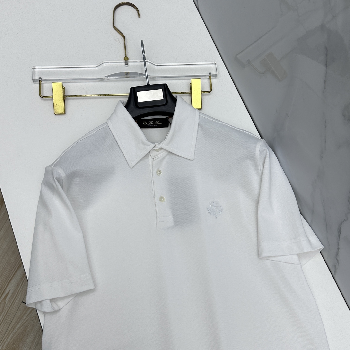 🆕Loro piana 春夏新款翻领Polo衫短袖T恤翻领商务 简洁时尚百搭 胸口小绣花 螺纹针织领口 