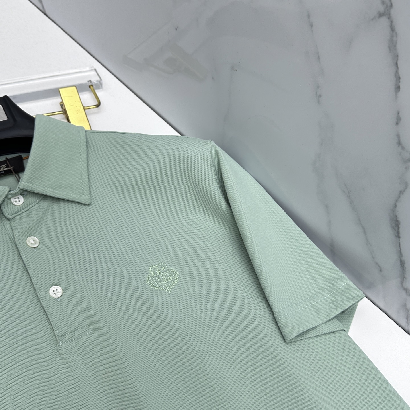 🆕Loro piana 春夏新款翻领Polo衫短袖T恤翻领商务 简洁时尚百搭 胸口小绣花 螺纹针织领口 