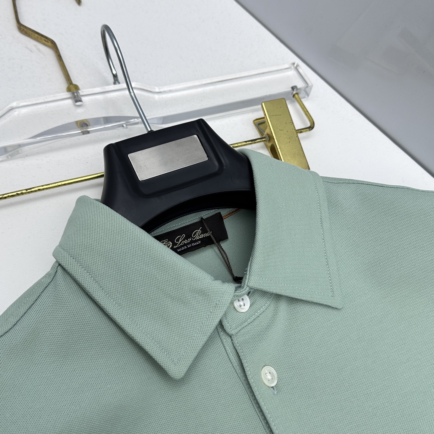 🆕Loro piana 春夏新款翻领Polo衫短袖T恤翻领商务 简洁时尚百搭 胸口小绣花 螺纹针织领口 