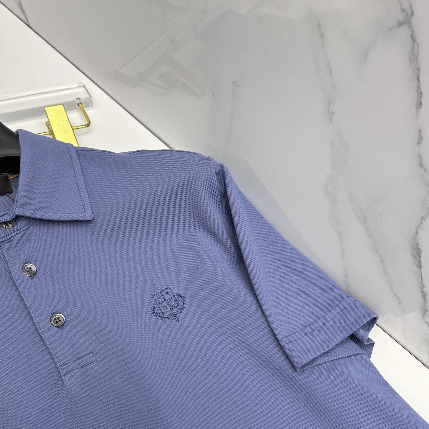 🆕Loro piana 春夏新款翻领Polo衫短袖T恤翻领商务 简洁时尚百搭 胸口小绣花 螺纹针织领口 