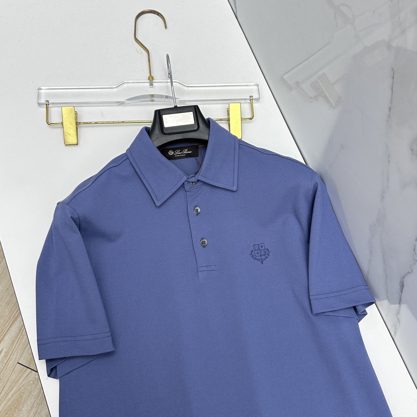 🆕Loro piana 春夏新款翻领Polo衫短袖T恤翻领商务 简洁时尚百搭 胸口小绣花 螺纹针织领口 