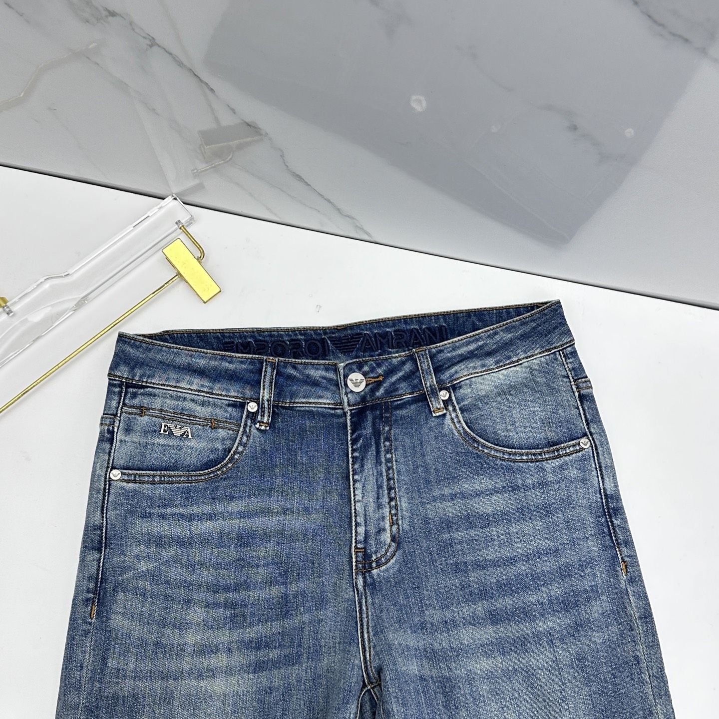 🆕Amani阿玛尼 🔥高端定制、26春季最新款洗水牛仔裤 柜台同步发售 原版定制复刻 客供定制辅料 原单
