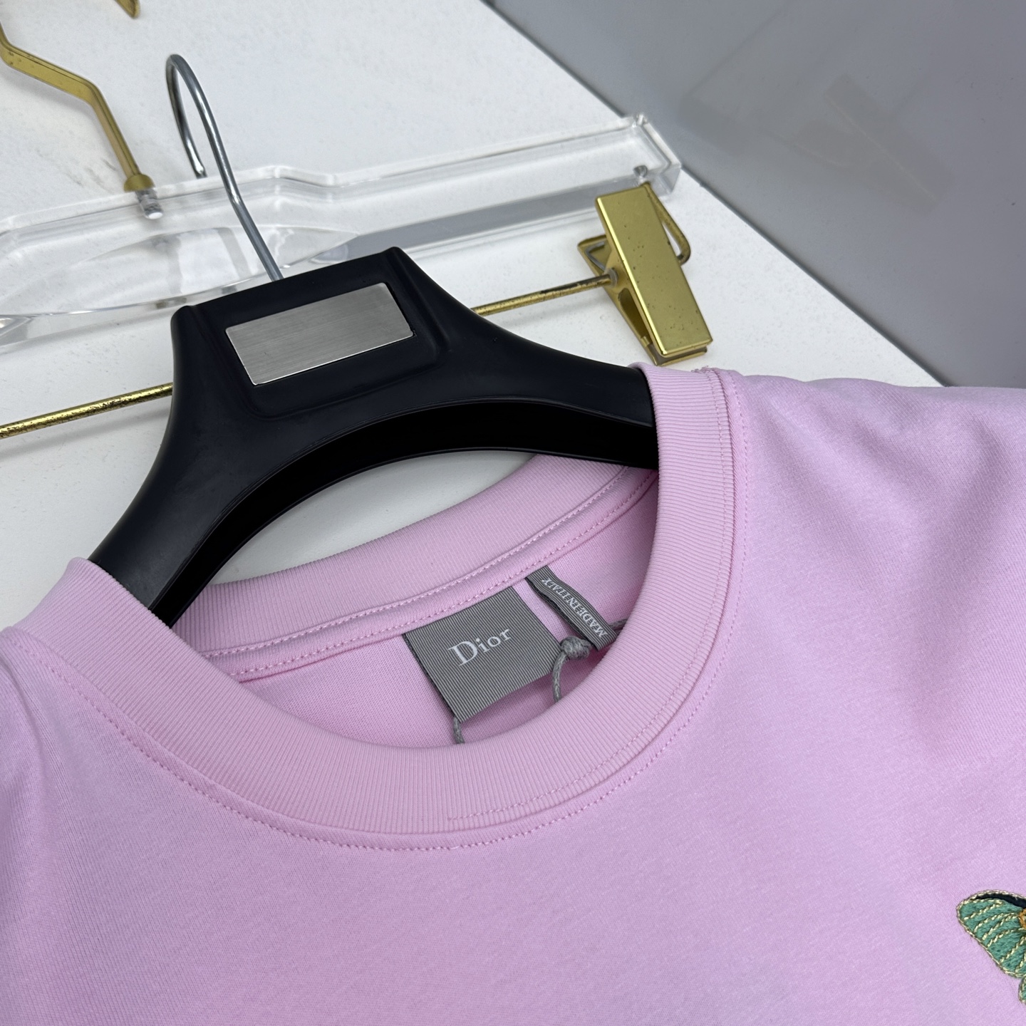 🆕Dior迪奥 新款首发专柜最新款短袖圆领T恤 高端订制 胸前品牌logo重工艺设计 高端长绒棉面料.手