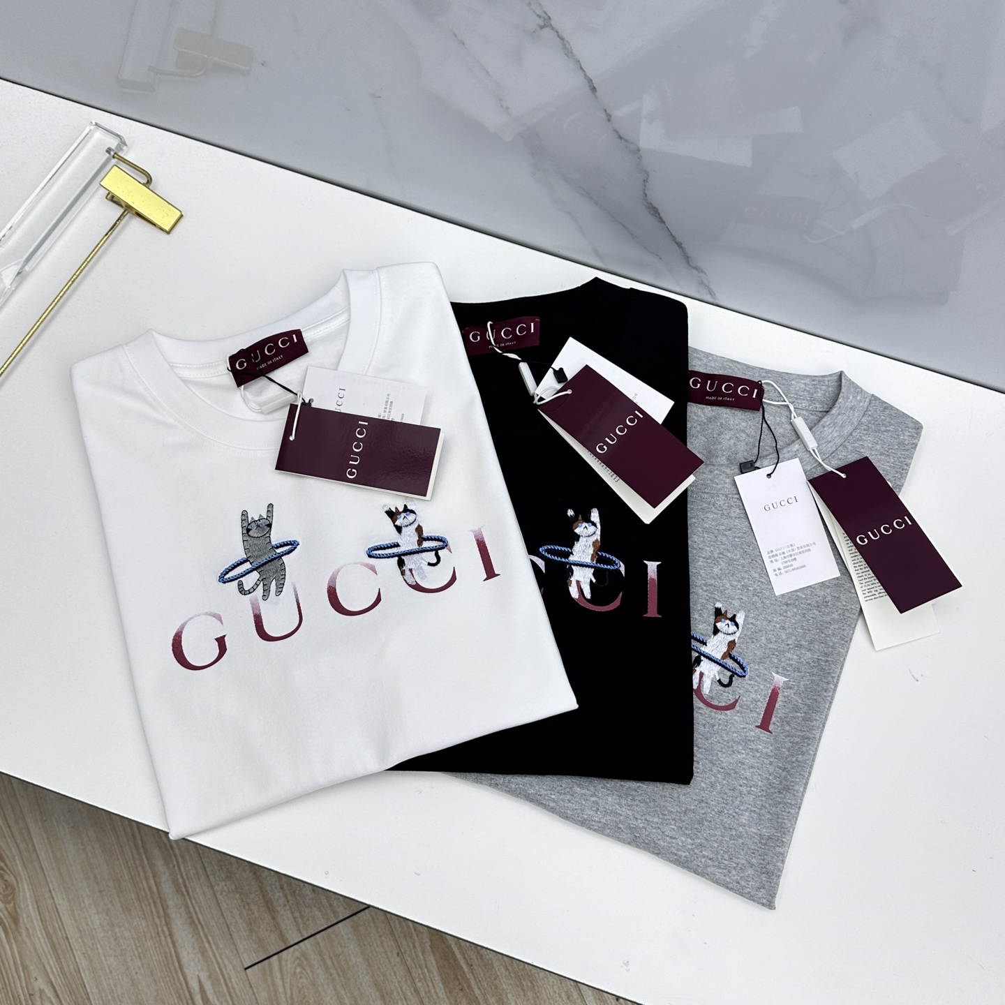 🆕Gucci古驰 新款首发专柜最新款短袖圆领T恤 高端订制 刺绣工艺设计 高定面料.手感柔软.穿着舒适.