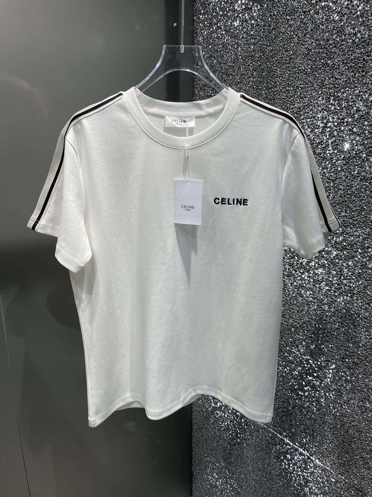 早春/套 Celine 🔥春夏官网独家专供 高端独家定制款 早春新款专柜同款休闲短袖短裤套装，透气舒适休