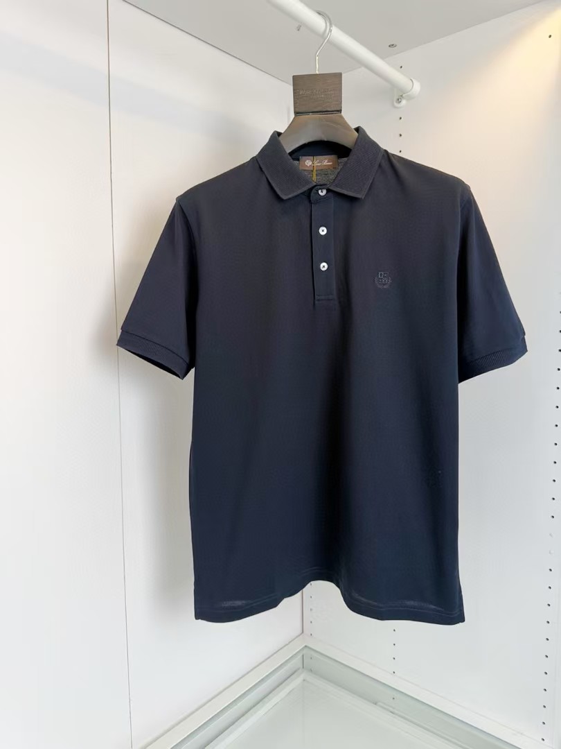 Loro Piana Men's Silk Cotton Polo Shirt - Embroidered Logo, Classic Fit